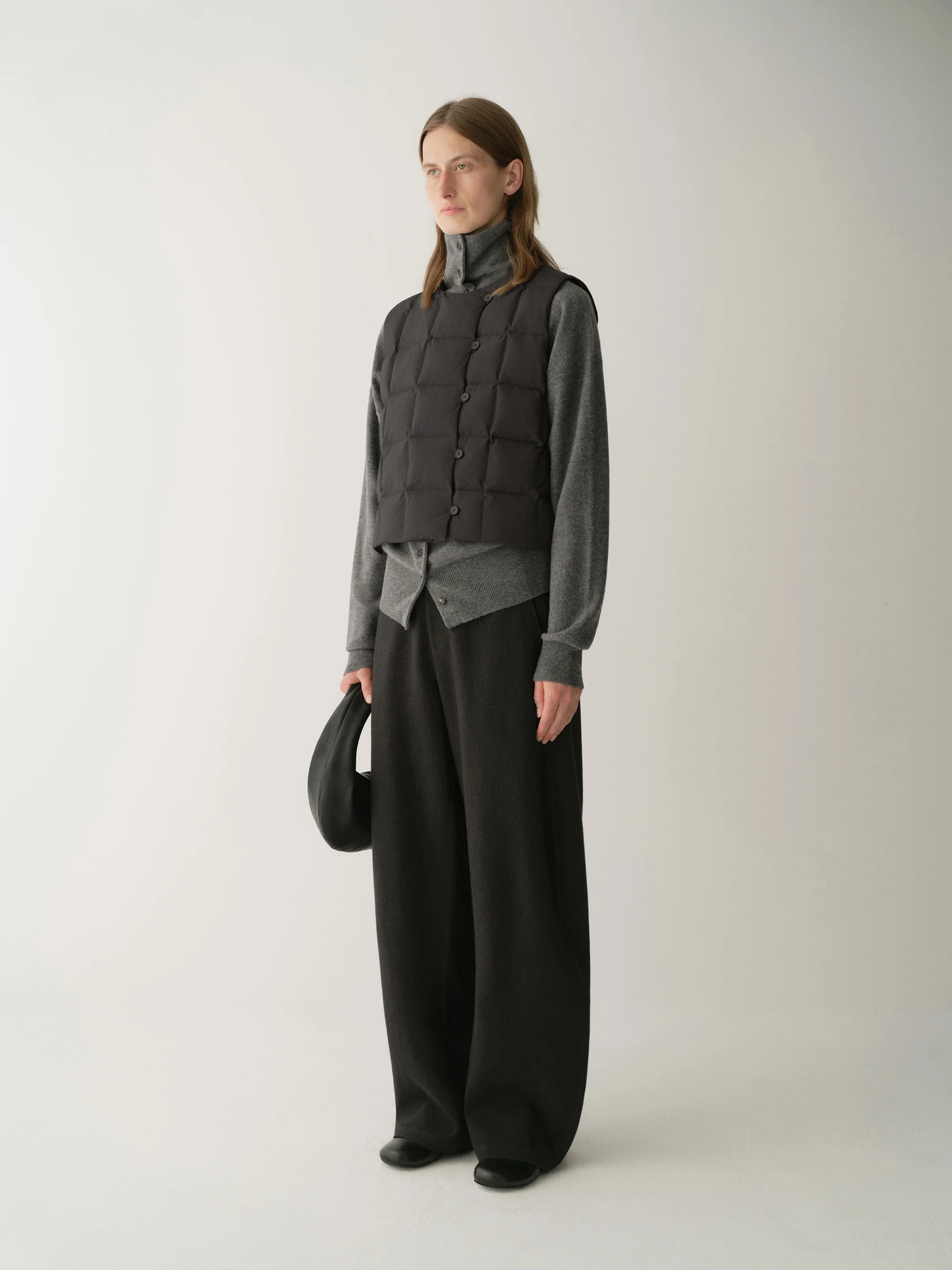 Down Asymmetric Placket Vest - Image 8