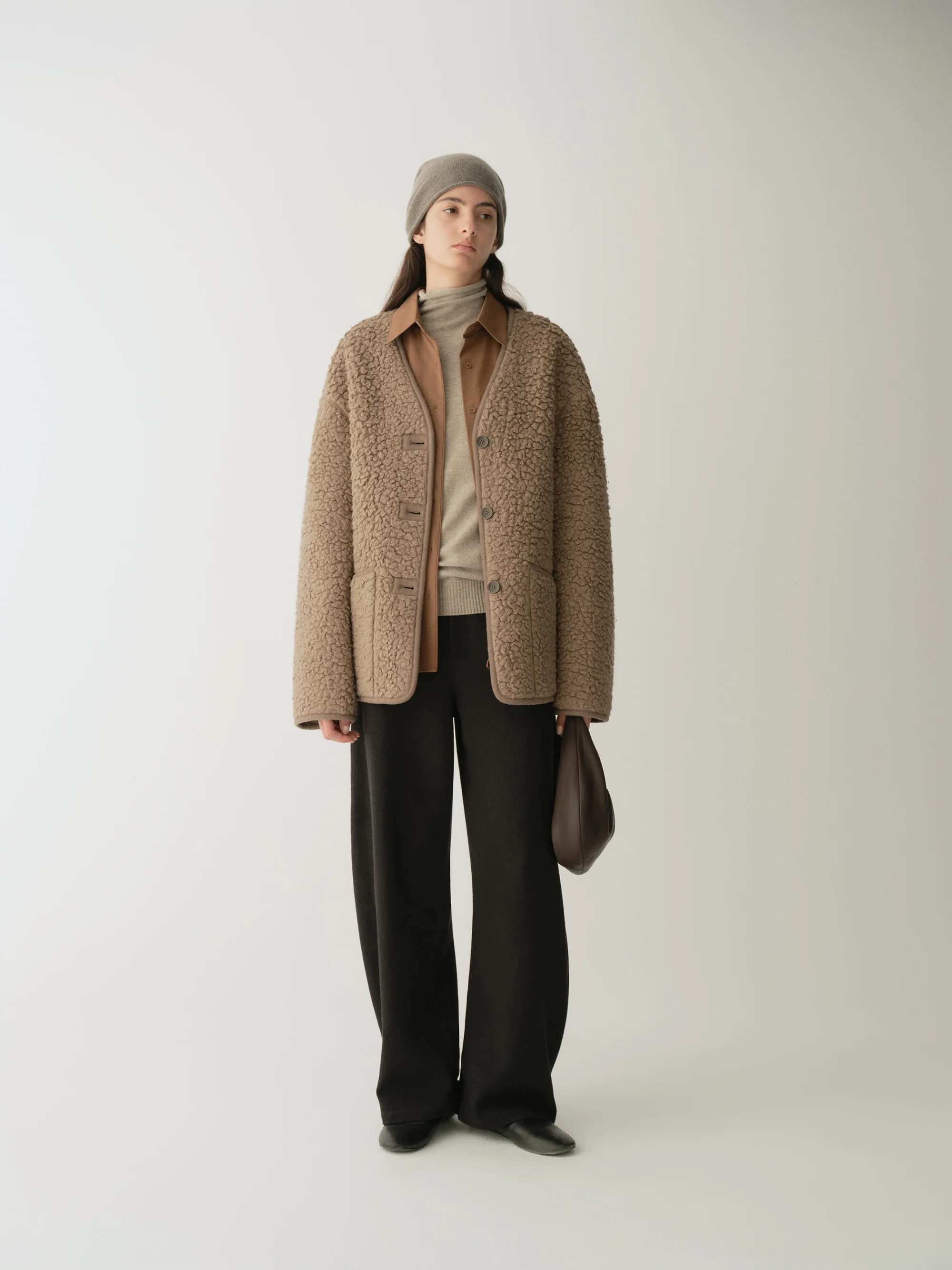 V-Neck Trimmed Wool  Jacket - Image 11