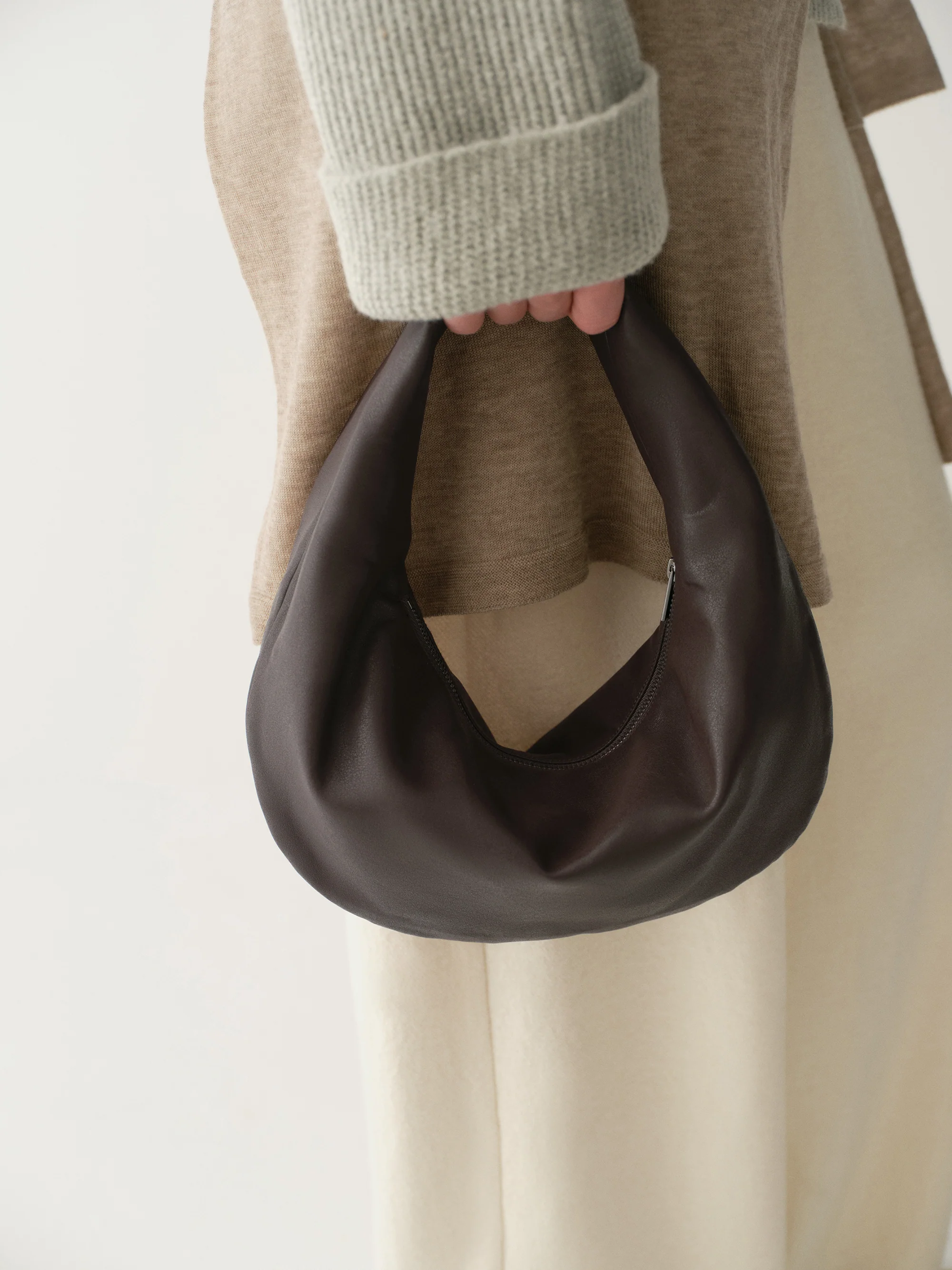 Mini Top-handle Moon Bag - Image 12