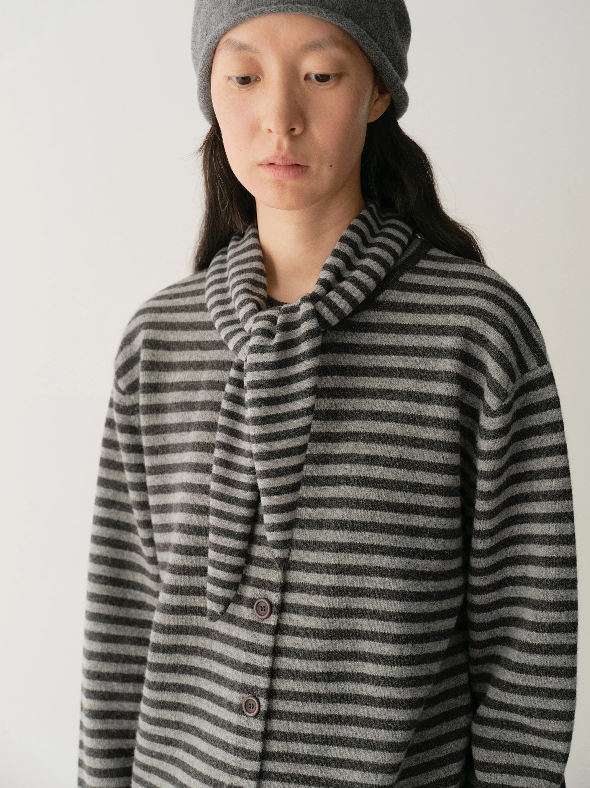 Nautical Striped Knit Triangle Scarf - Image 3