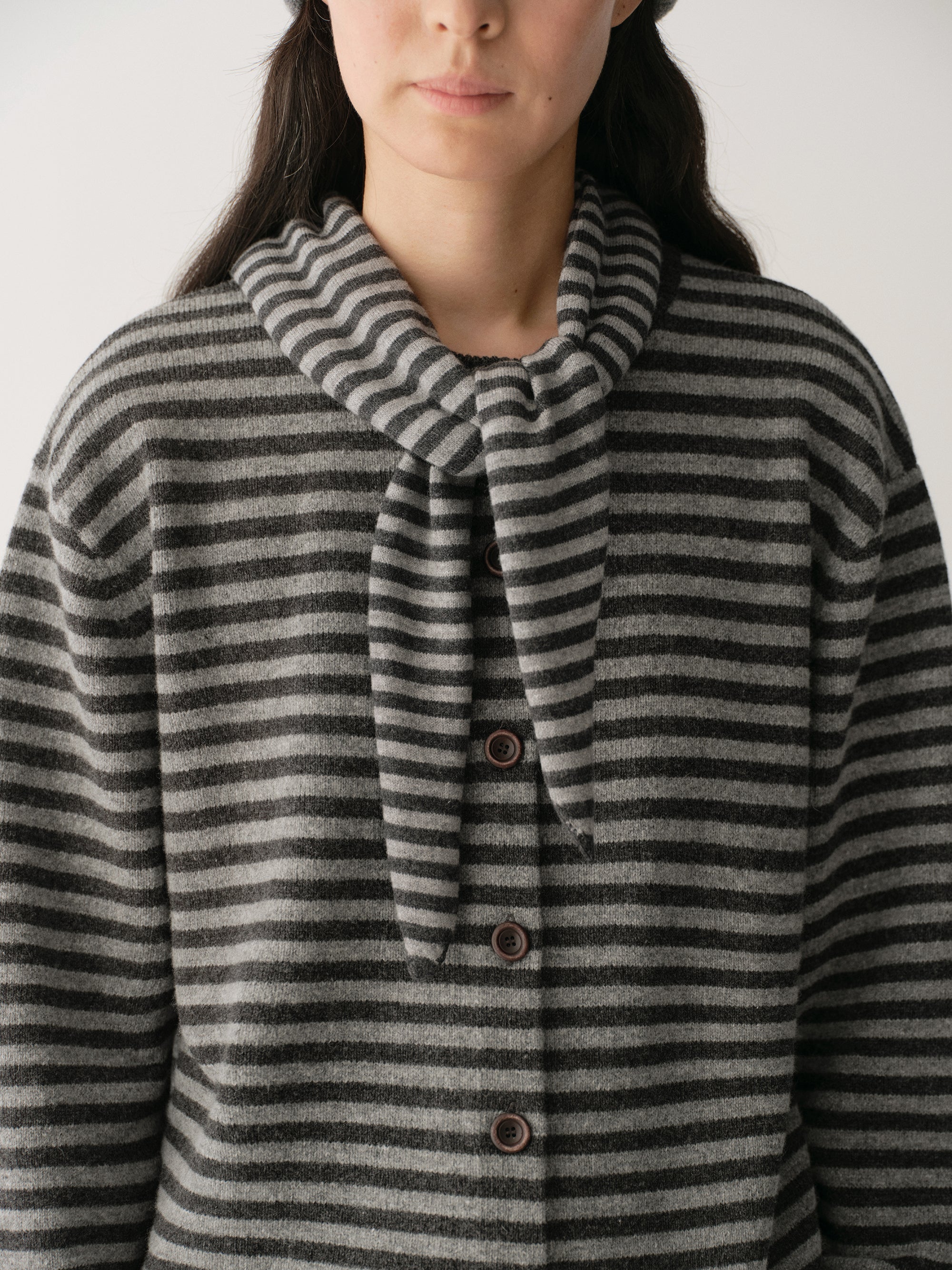 Nautical Striped Knit Triangle Scarf - Image 5