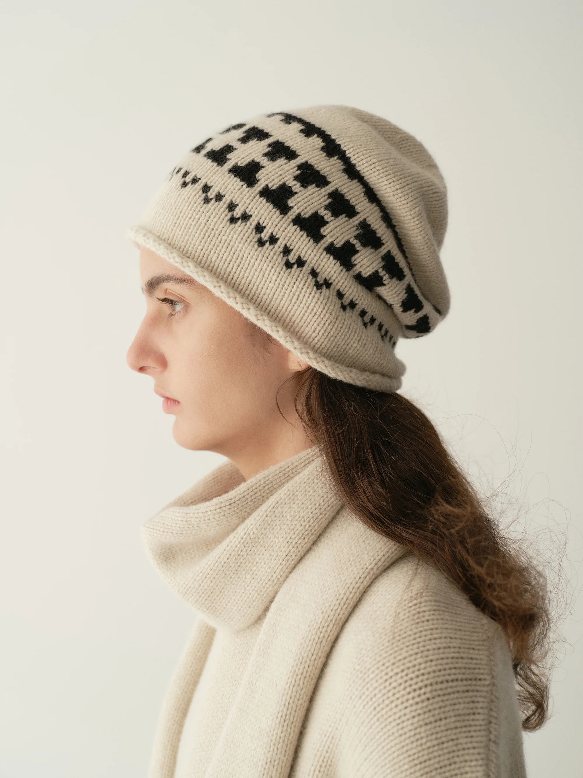 Fair Isle Knitted Beanie - Image 3