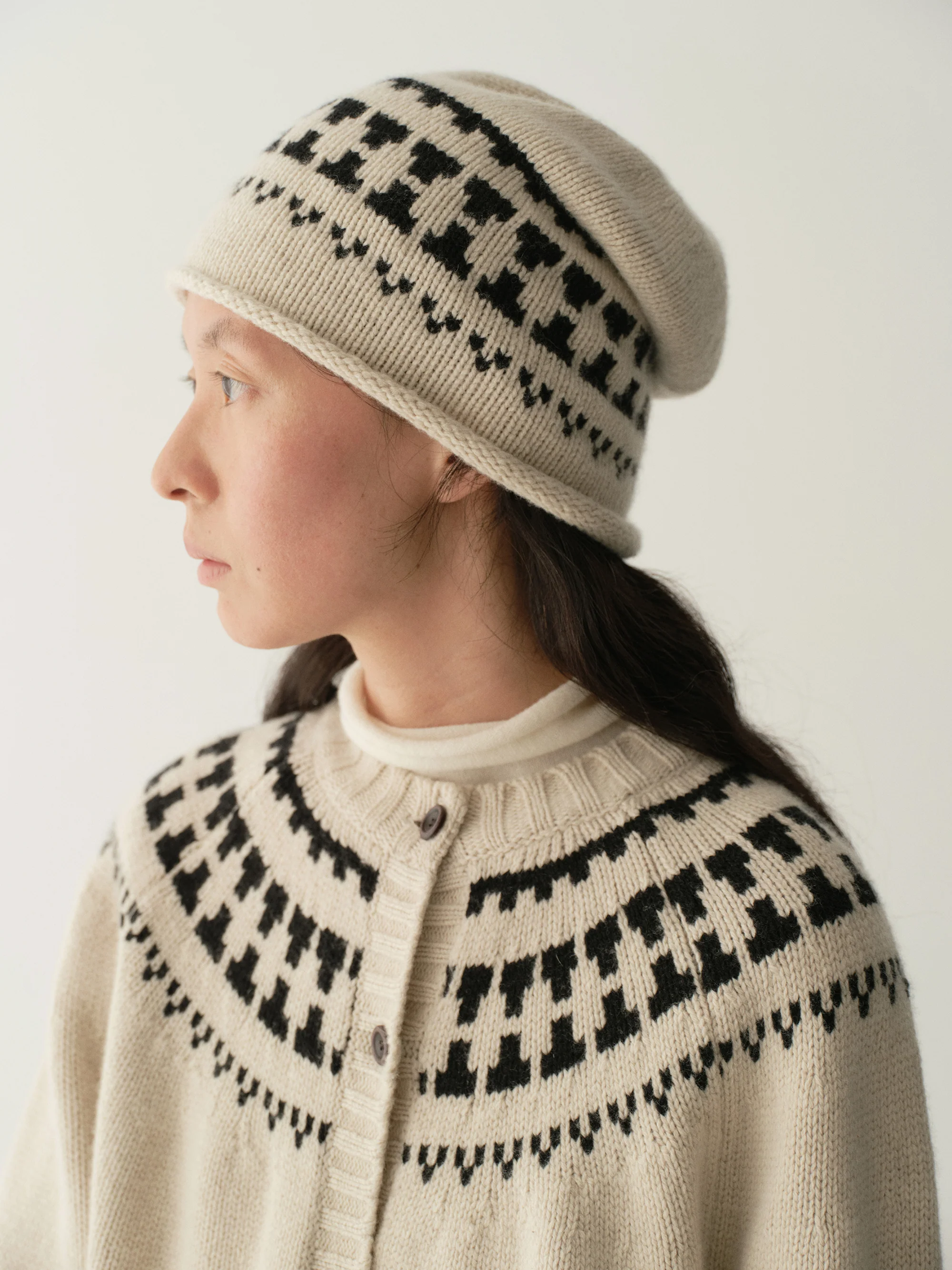 Fair Isle Knitted Beanie - Image 6
