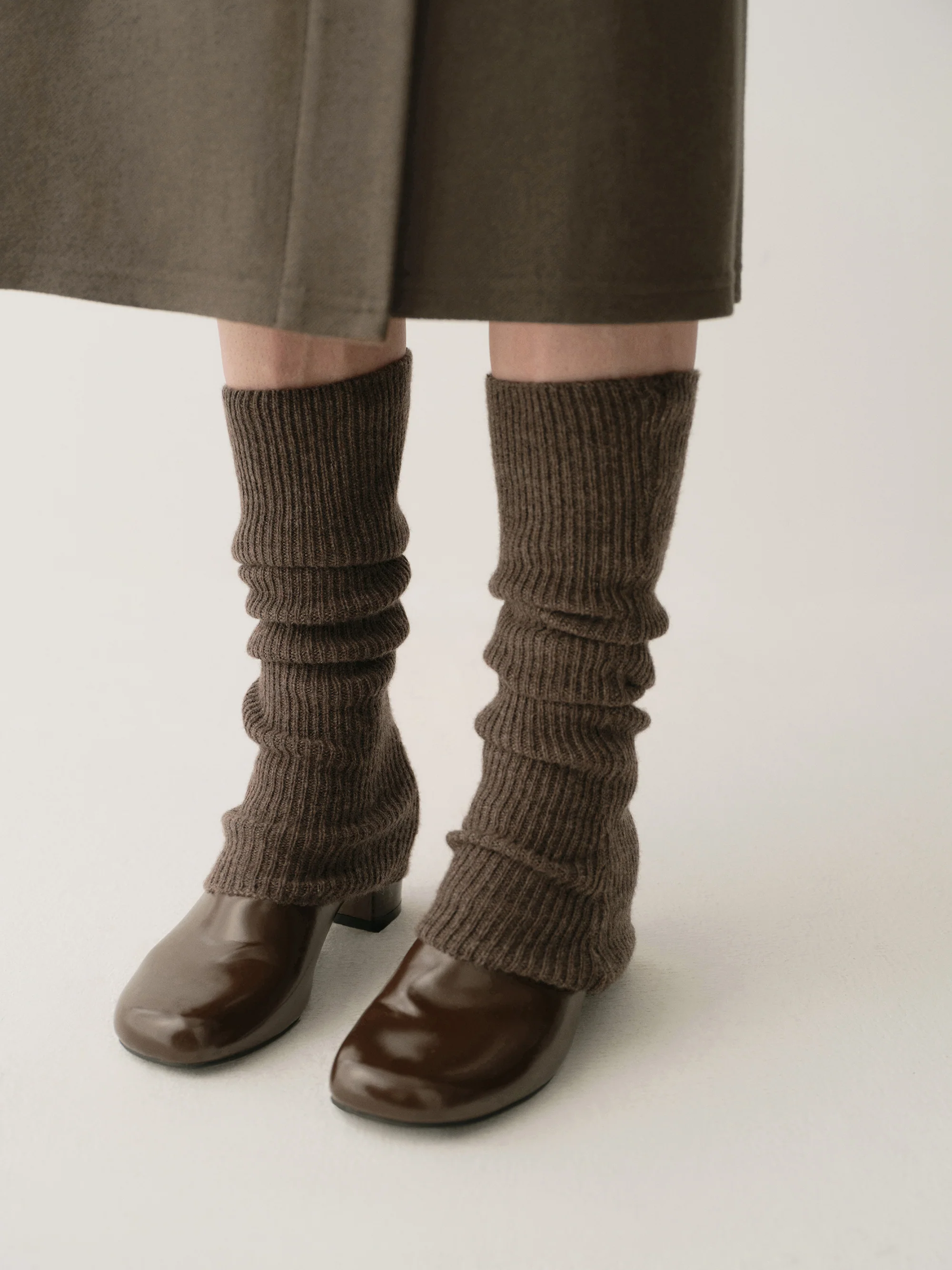 Wool Knit Slouch Leg Warmers - Image 2