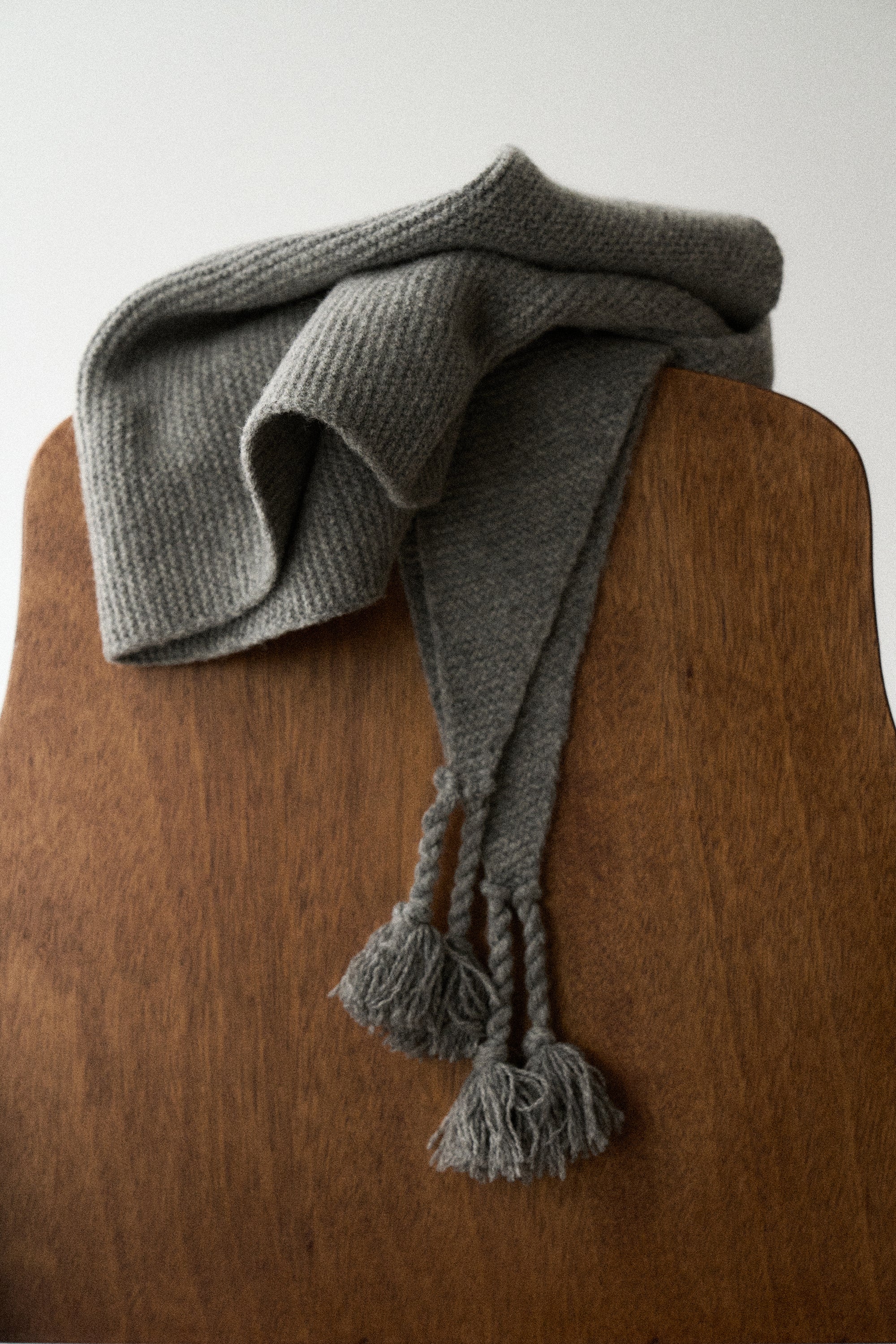 Hand-fringed Knit Triangle Scarf - Image 16