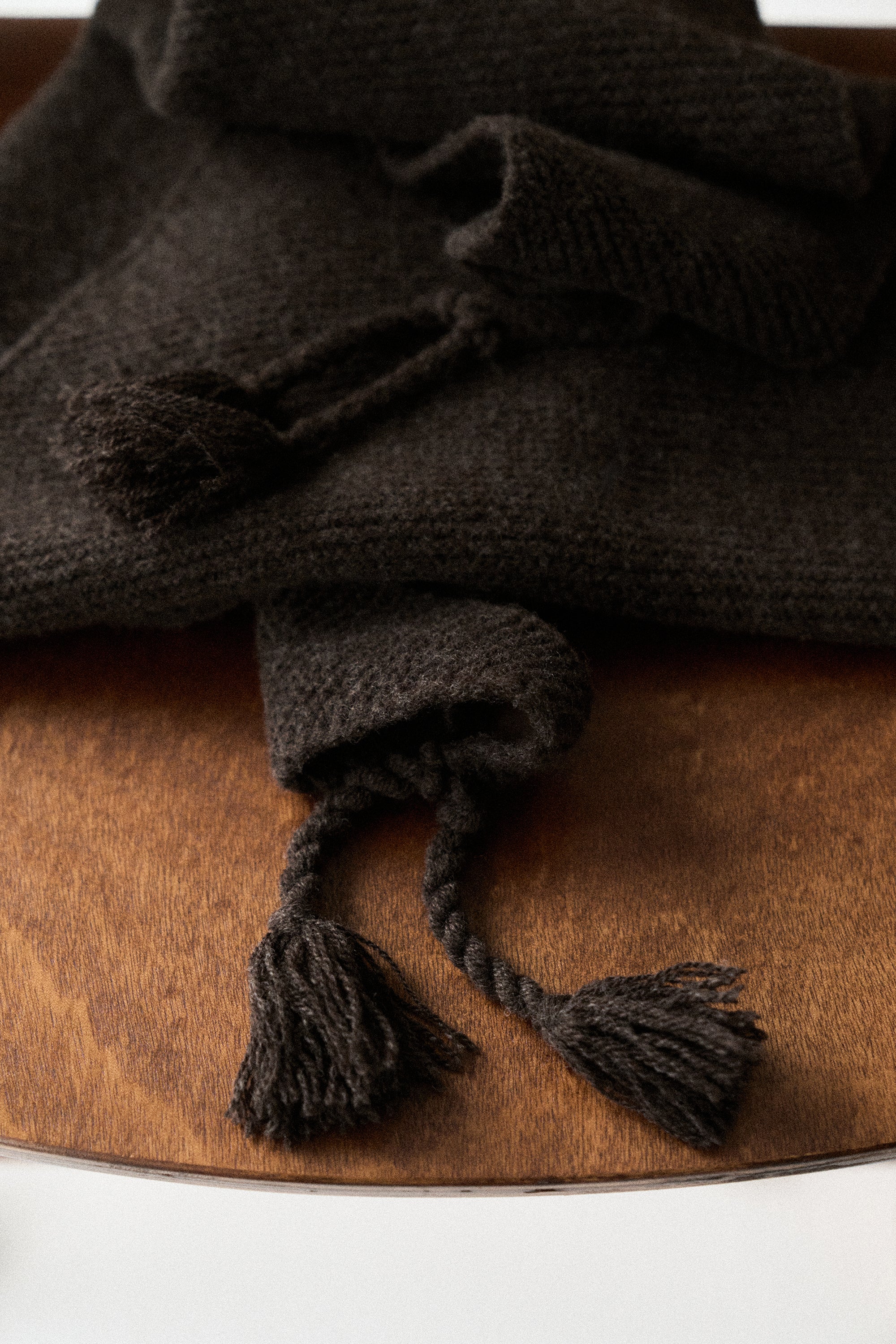 Hand-fringed Knit Triangle Scarf - Image 20