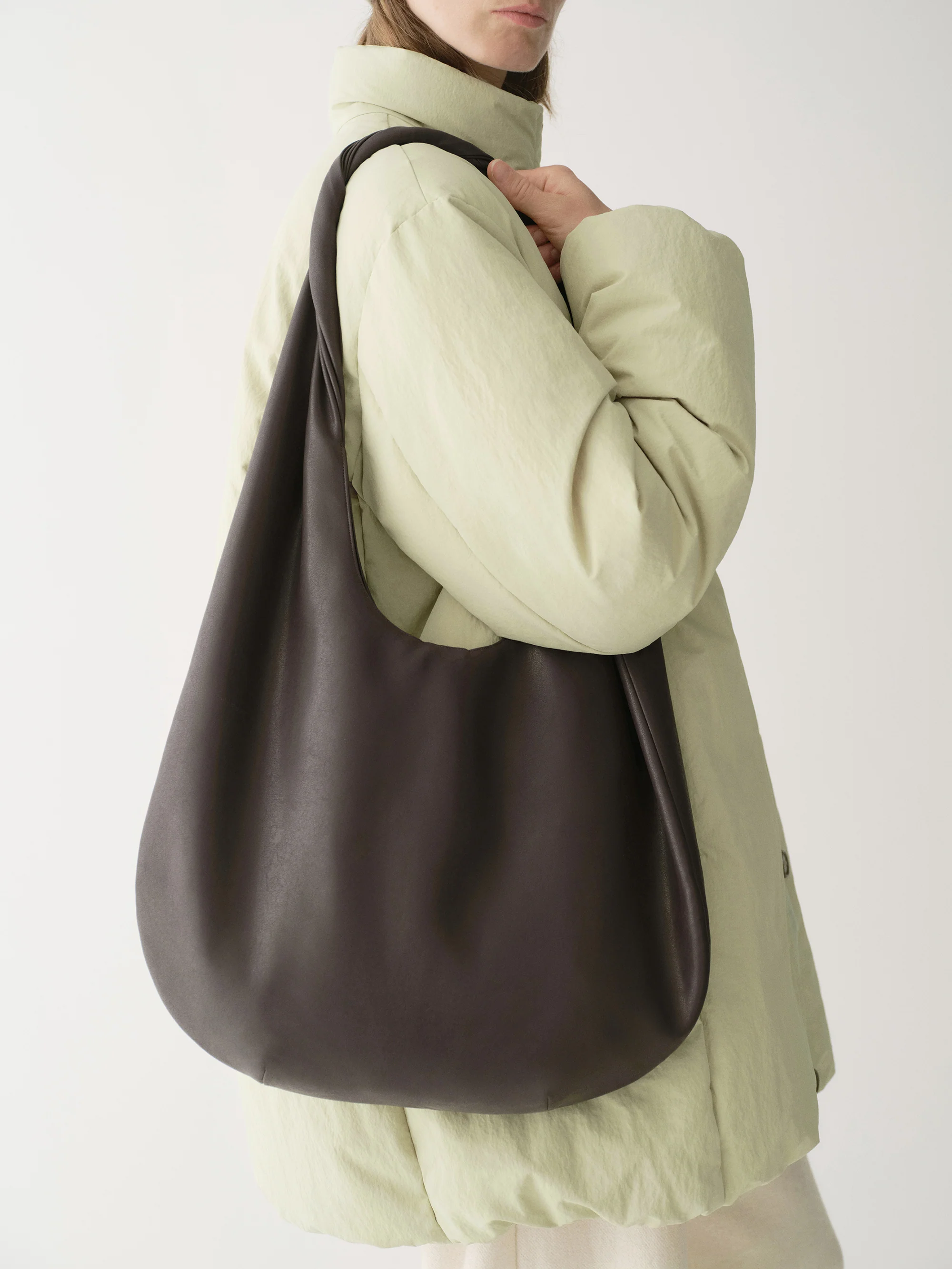 Large Knot-detail Shoulder Moon Bag - Image 12