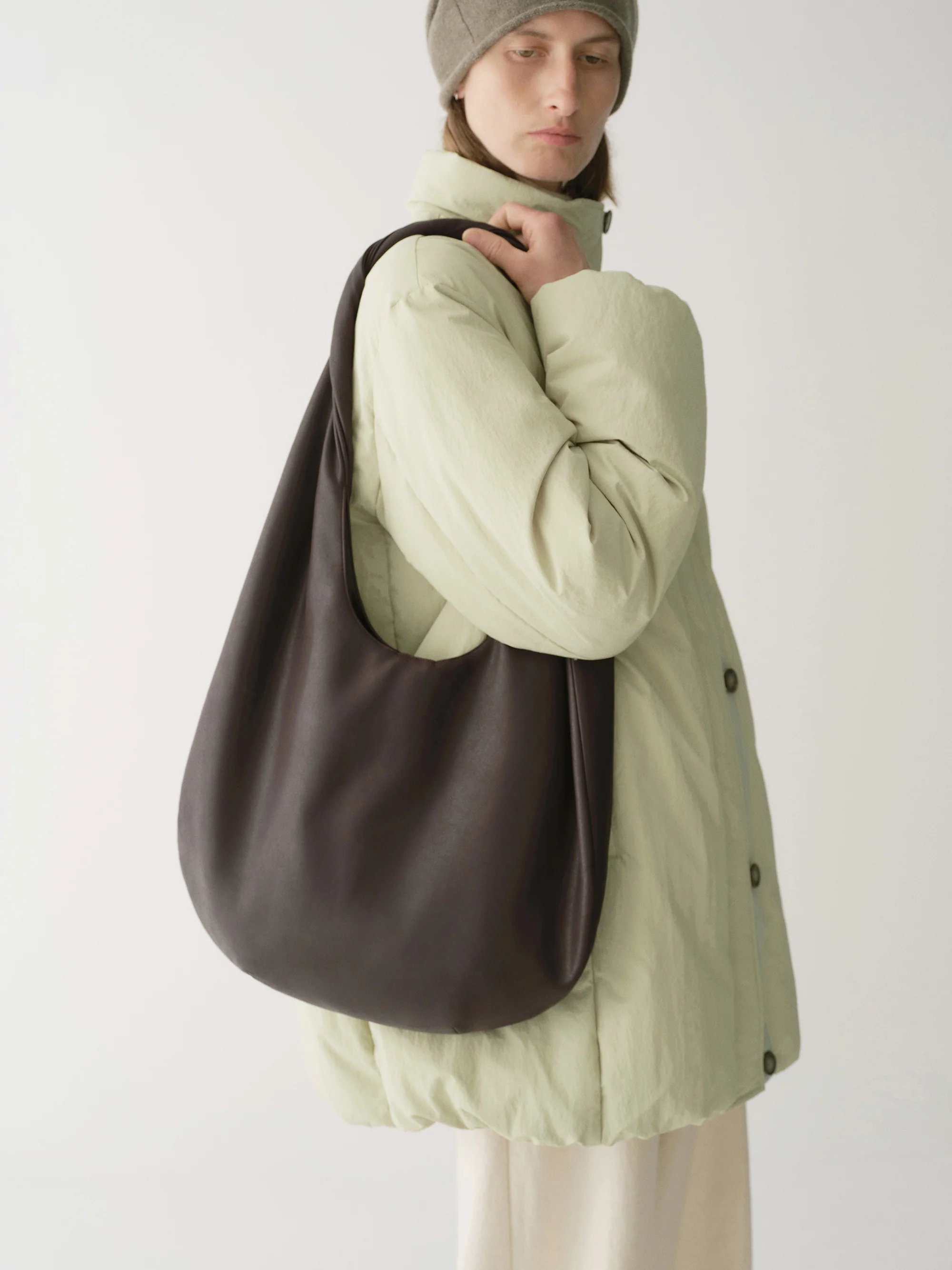 Large Knot-detail Shoulder Moon Bag - Image 13