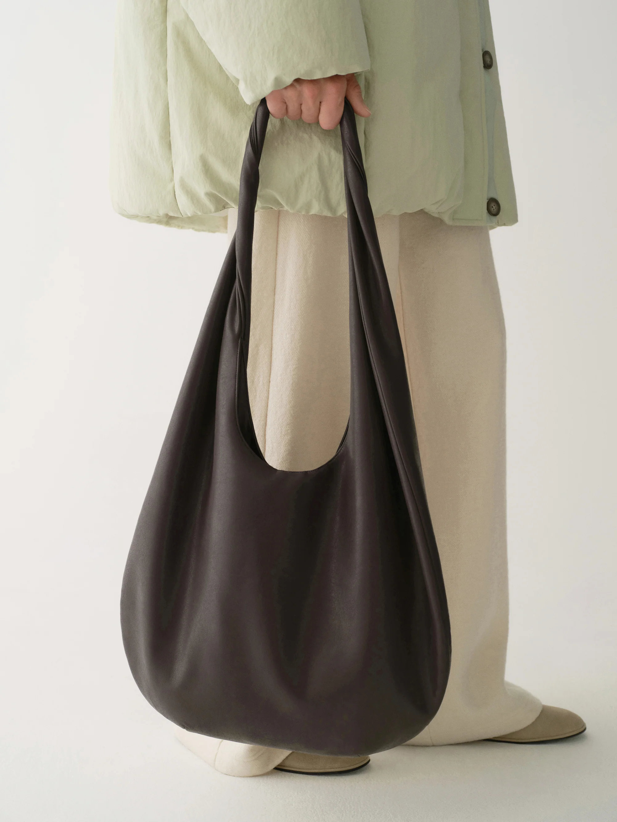 Large Knot-detail Shoulder Moon Bag - Image 14