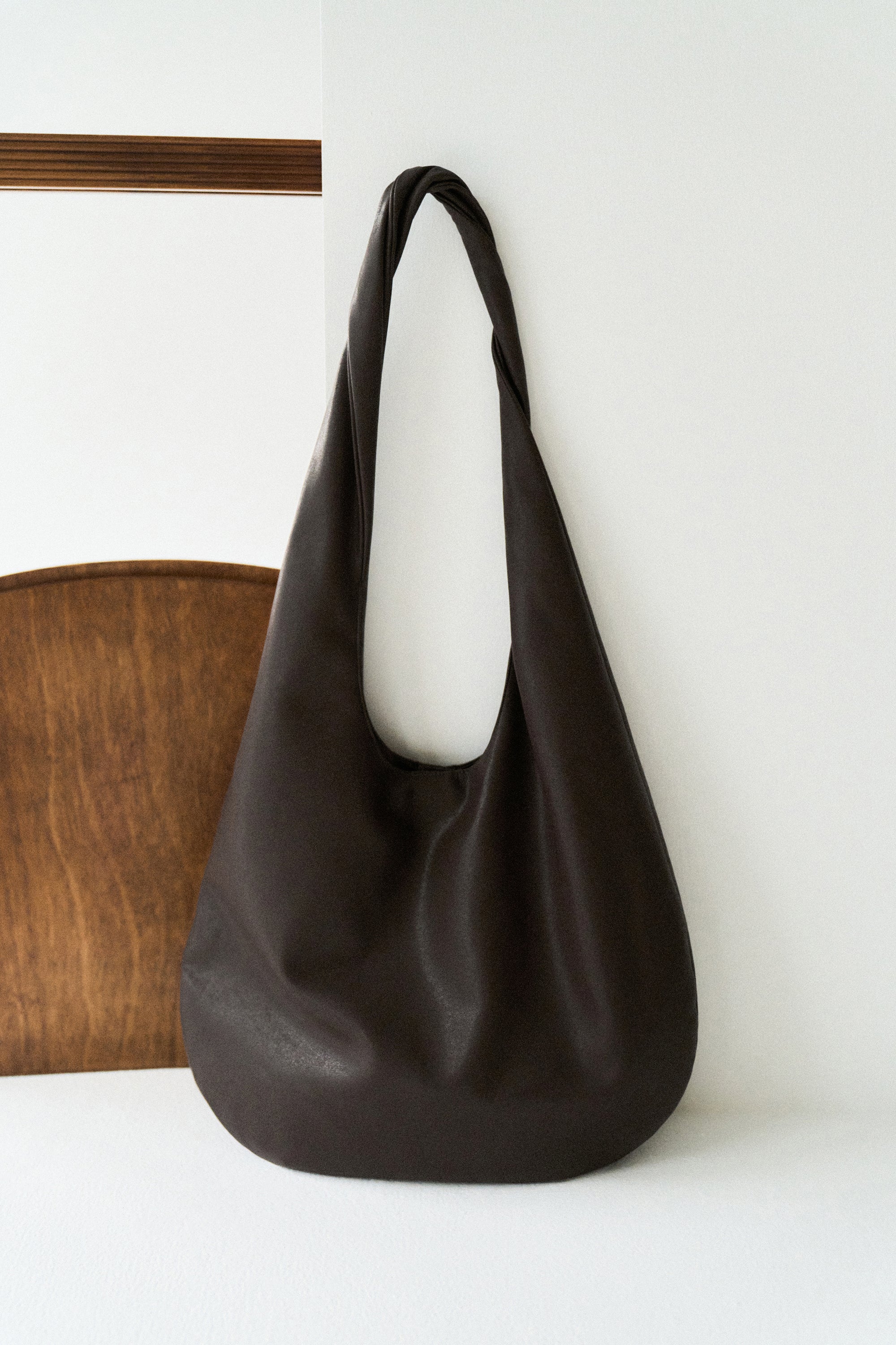 Large Knot-detail Shoulder Moon Bag - Image 15