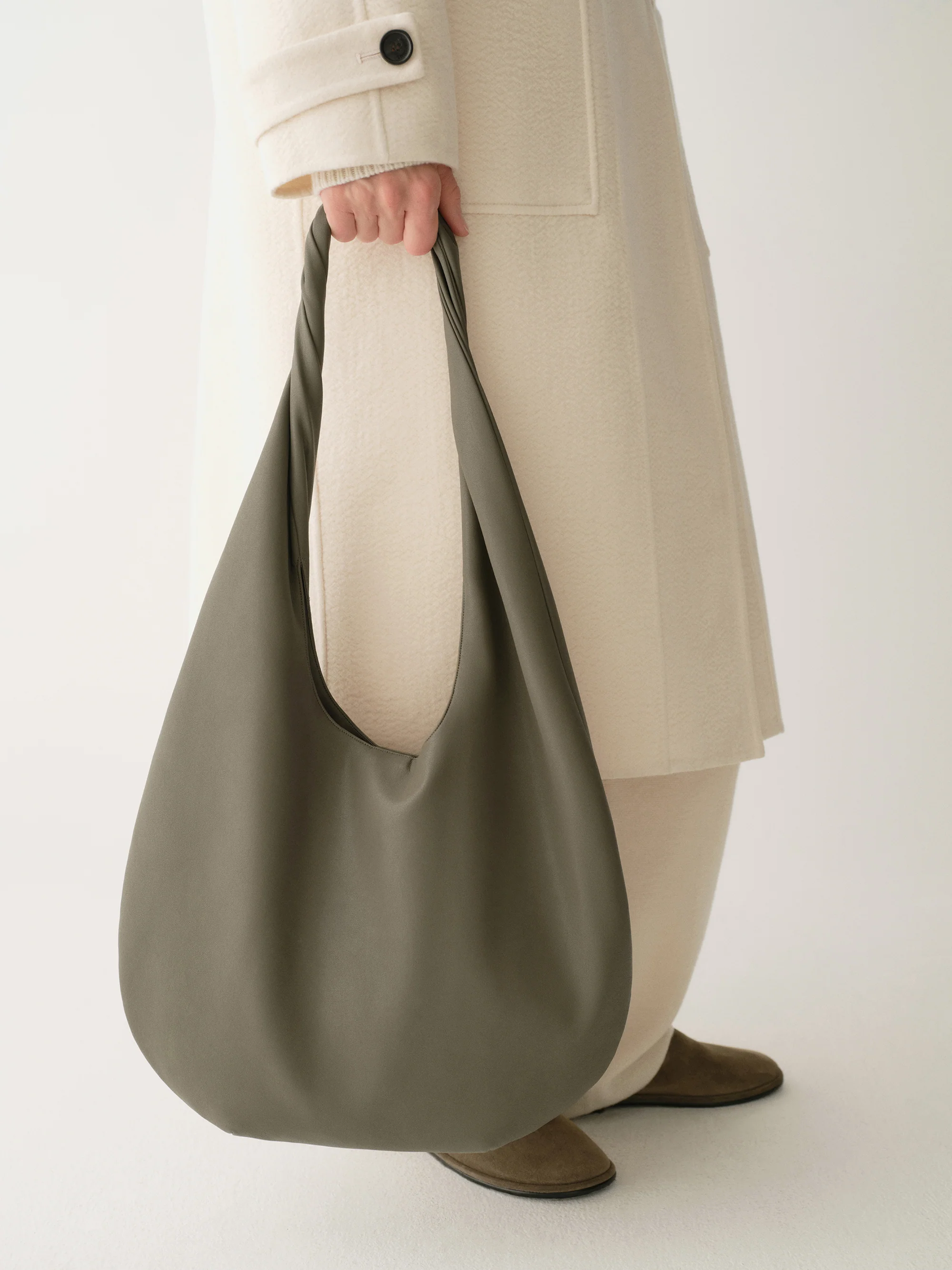 Large Knot-detail Shoulder Moon Bag - Image 6