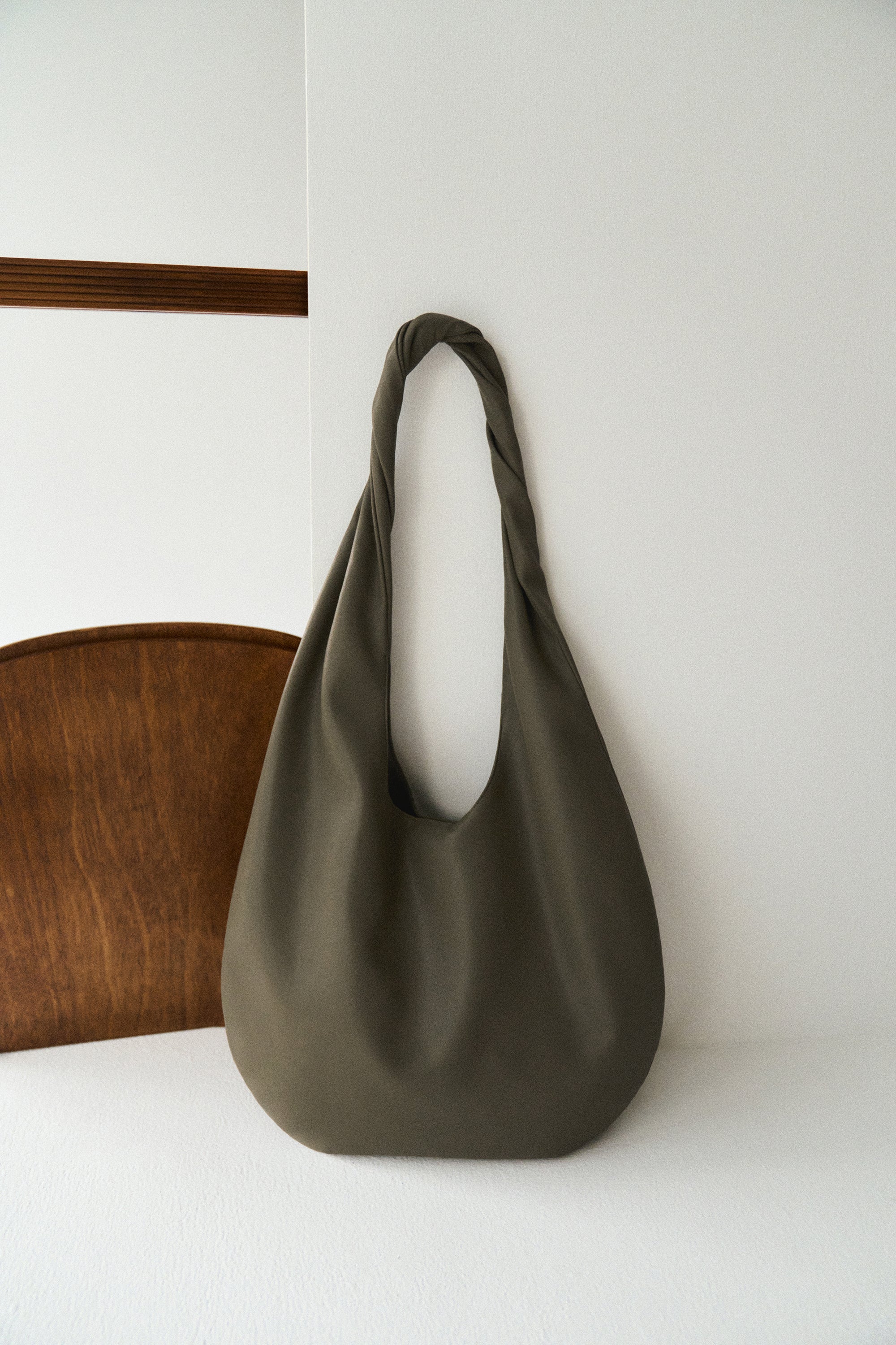 Large Knot-detail Shoulder Moon Bag - Image 7