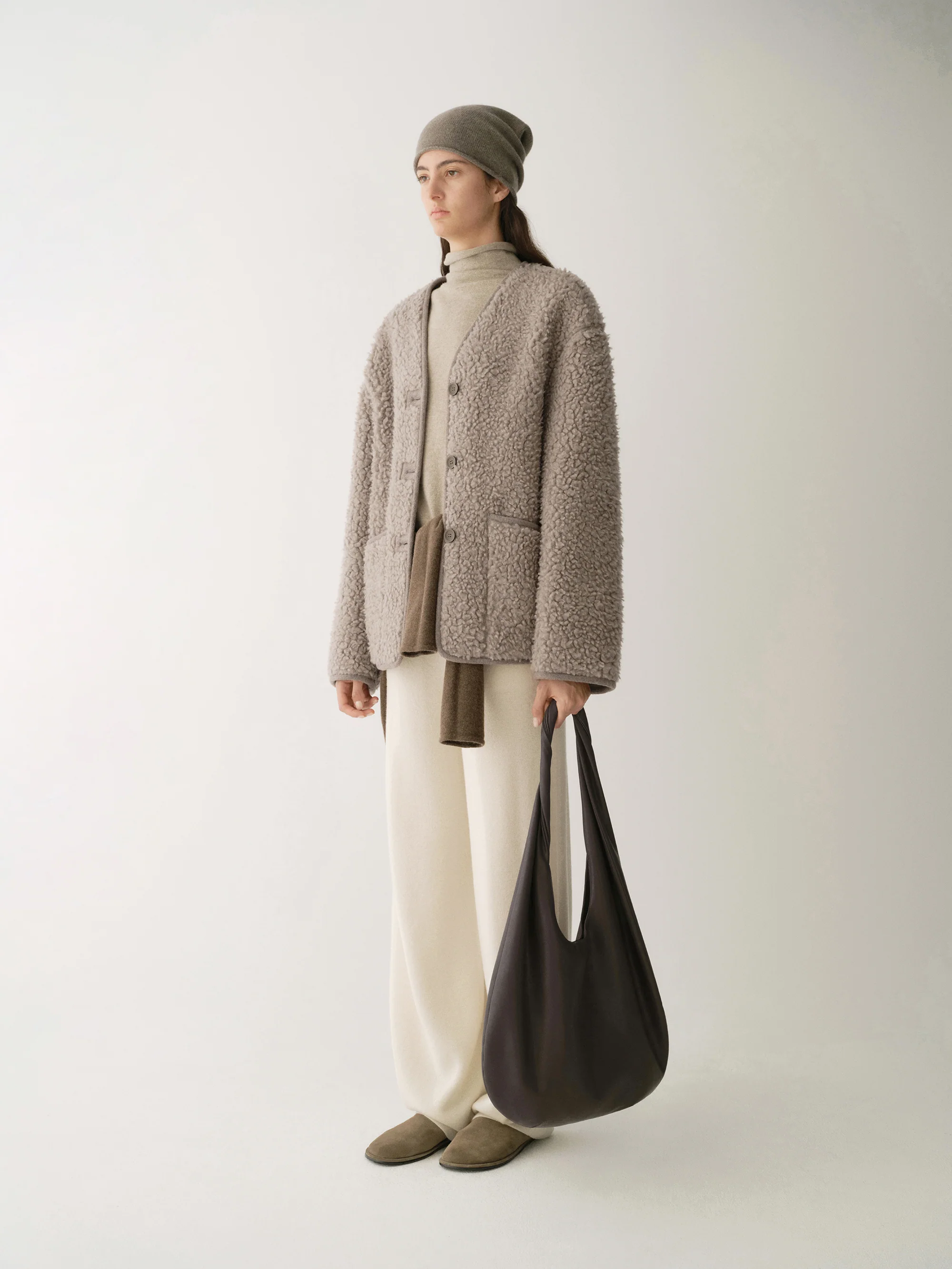 Large Knot-detail Shoulder Moon Bag - Image 9