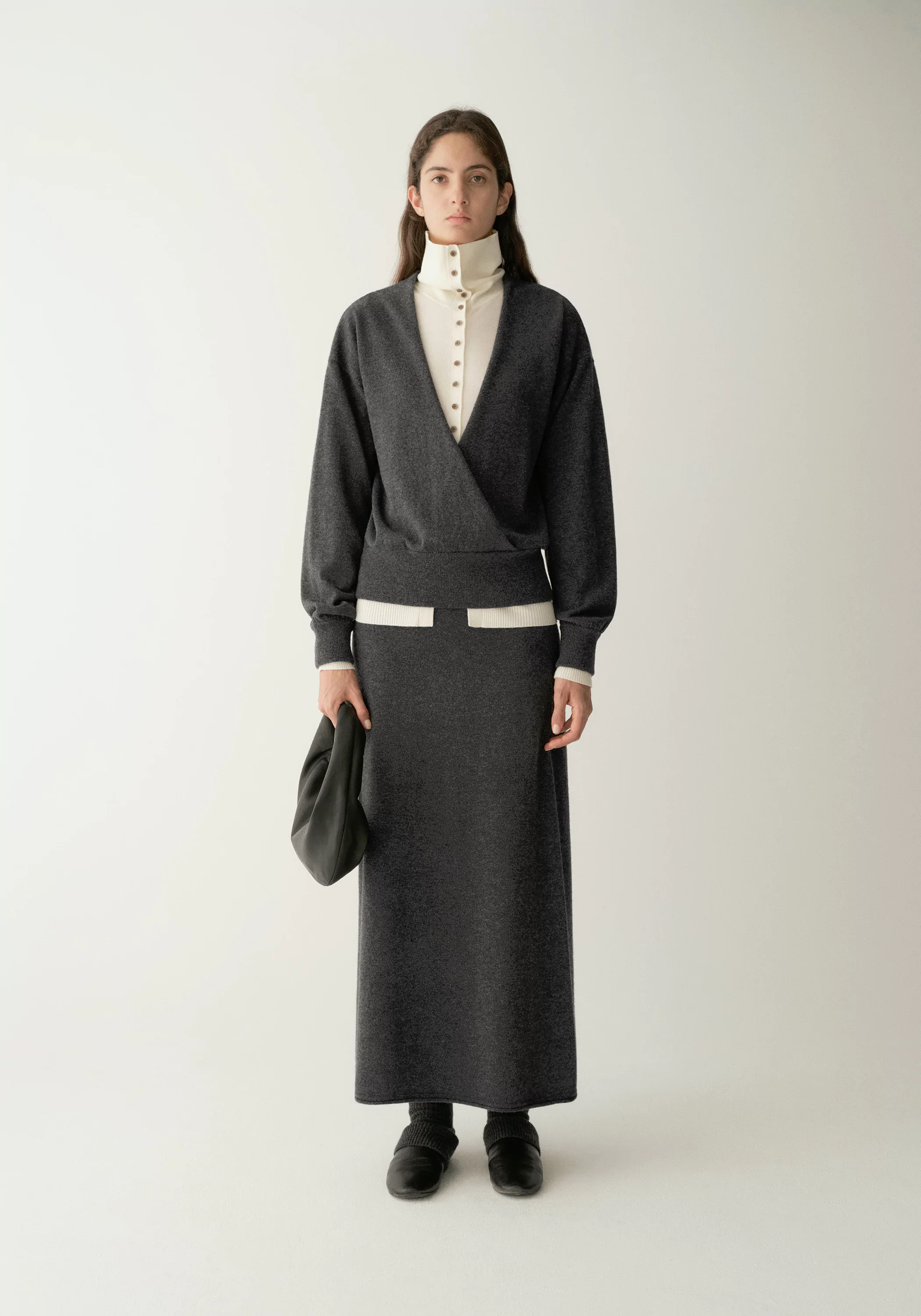 Wool-cashmere Elastic-Waist Straight Midi Skirt - Image 4