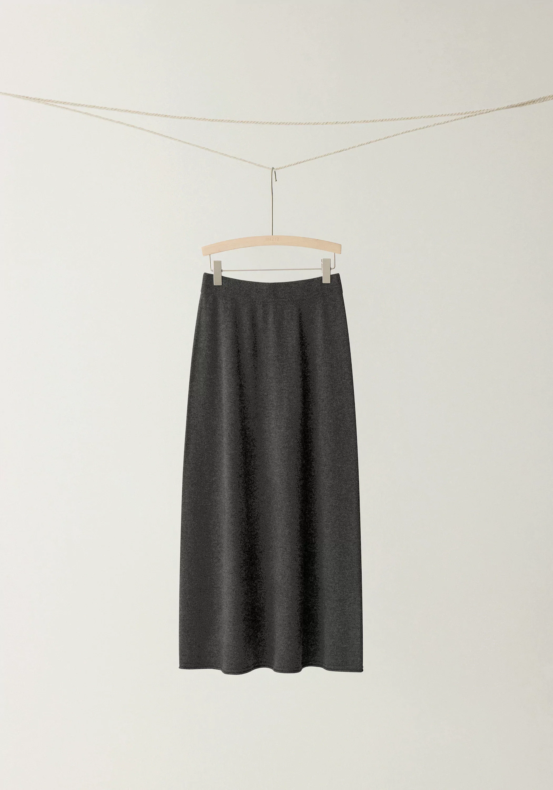 Wool-cashmere Elastic-Waist Straight Midi Skirt - Image 9