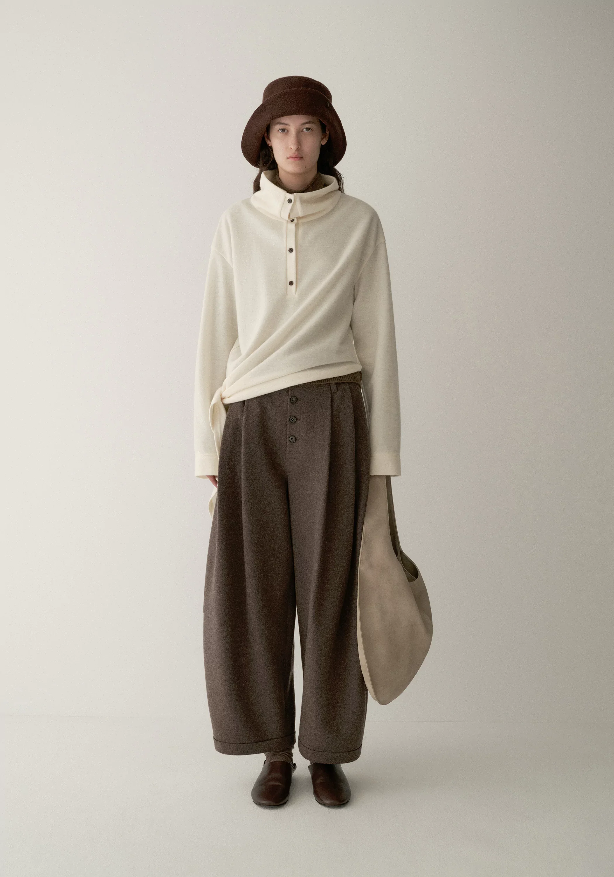 Gathered Knot-detail Turtleneck Knit Top - Image 5