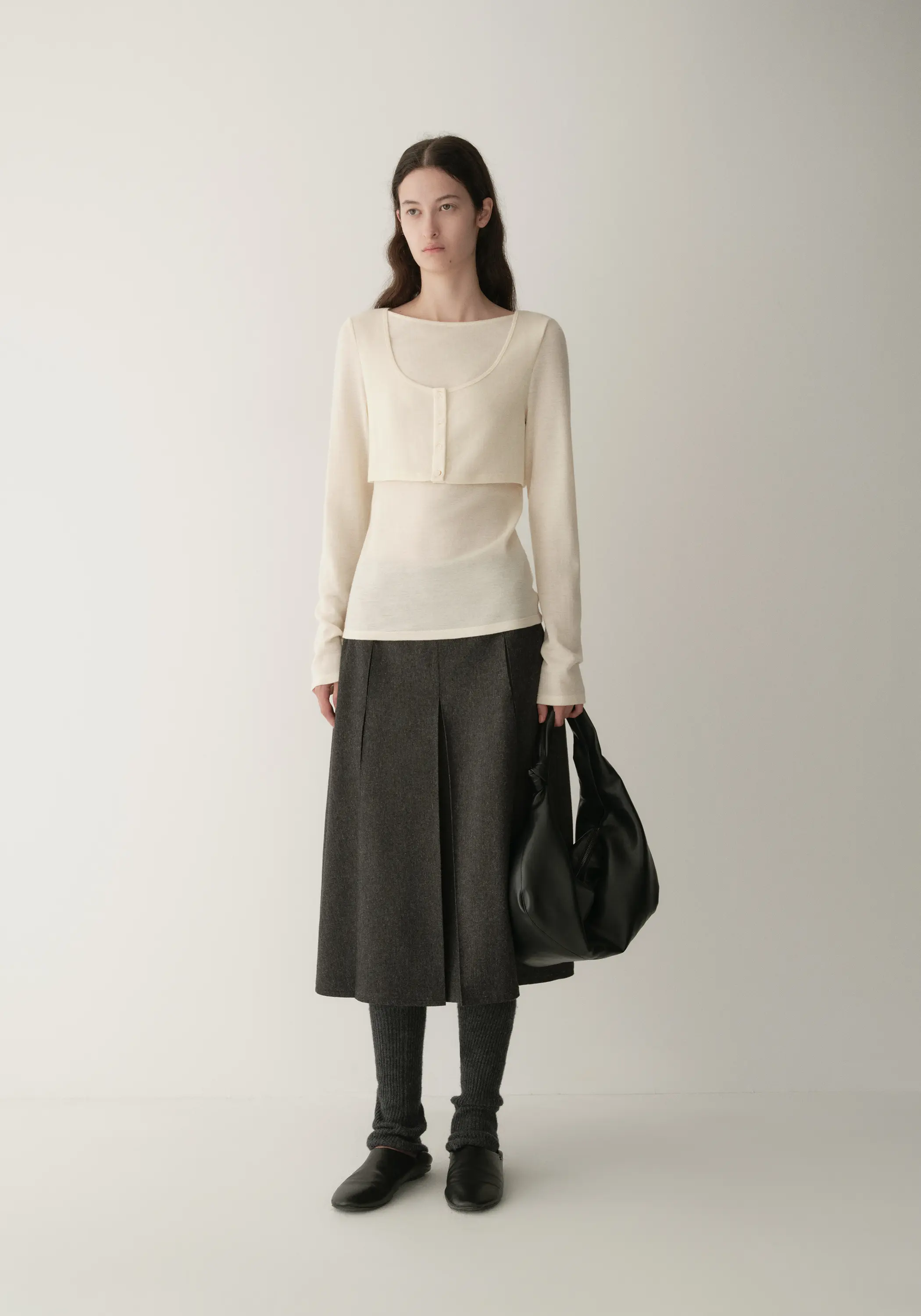 Merino wool layered-look T-shirt - Image 14