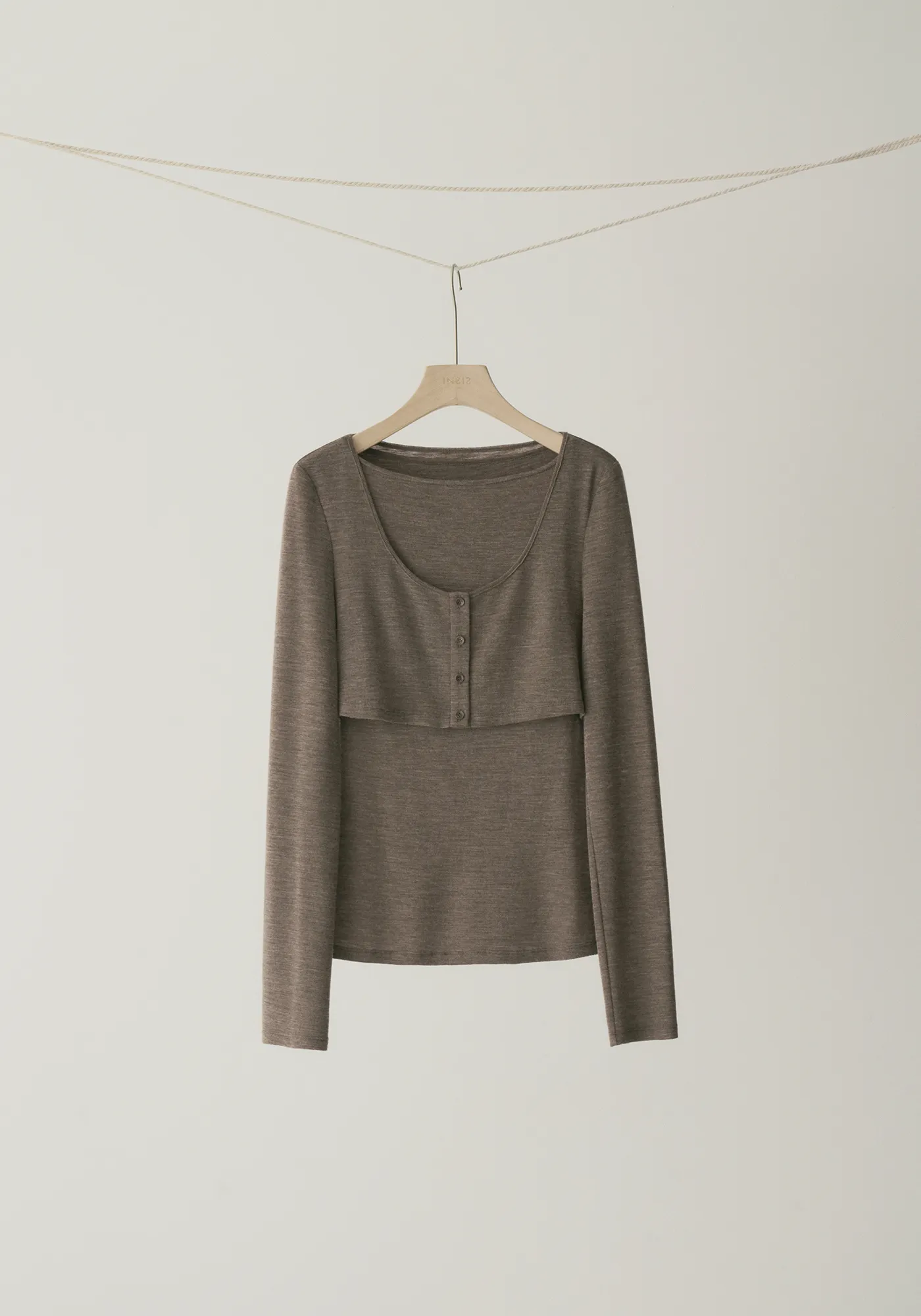 Merino wool layered-look T-shirt - Image 17