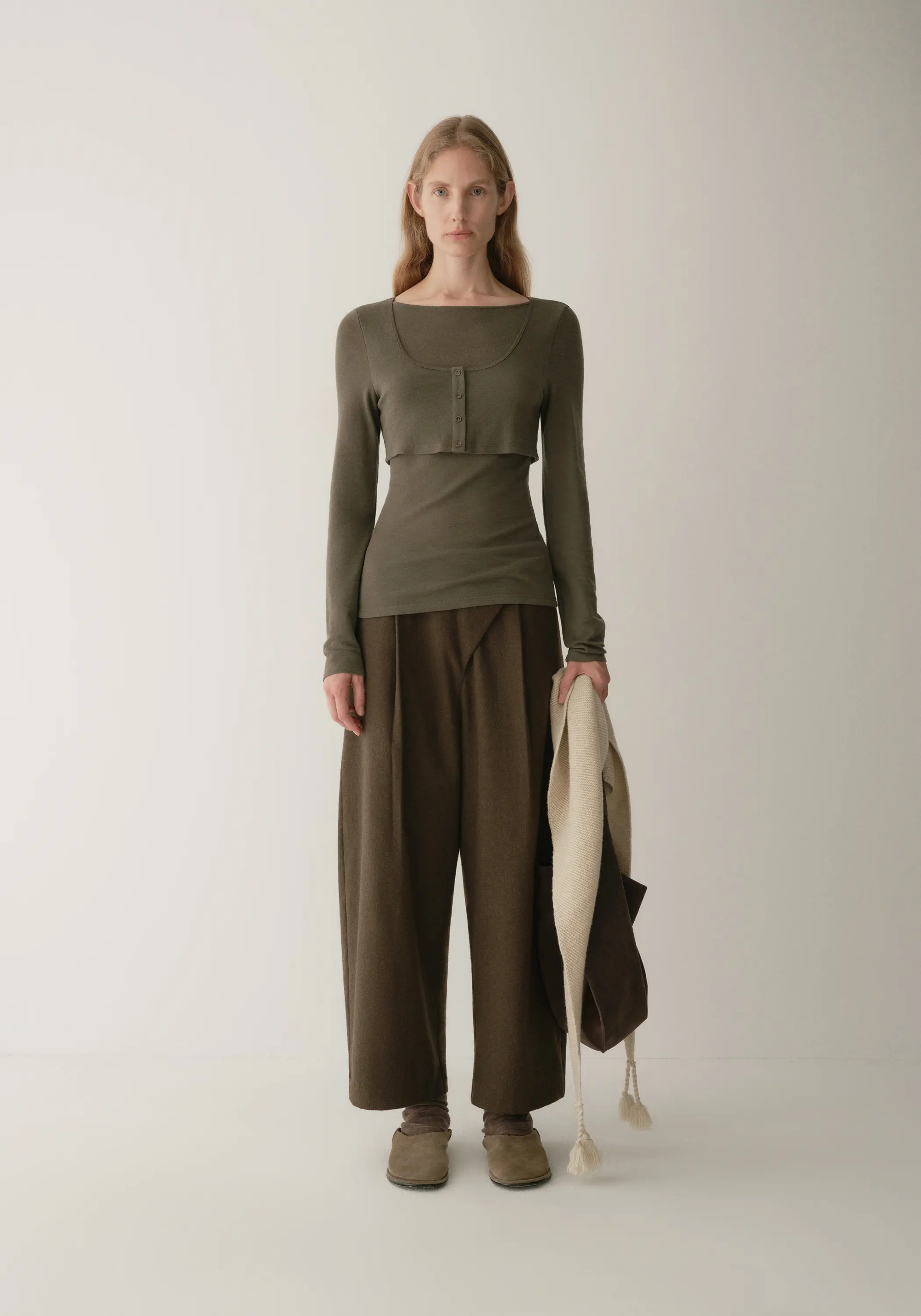 Merino wool layered-look T-shirt - Image 5