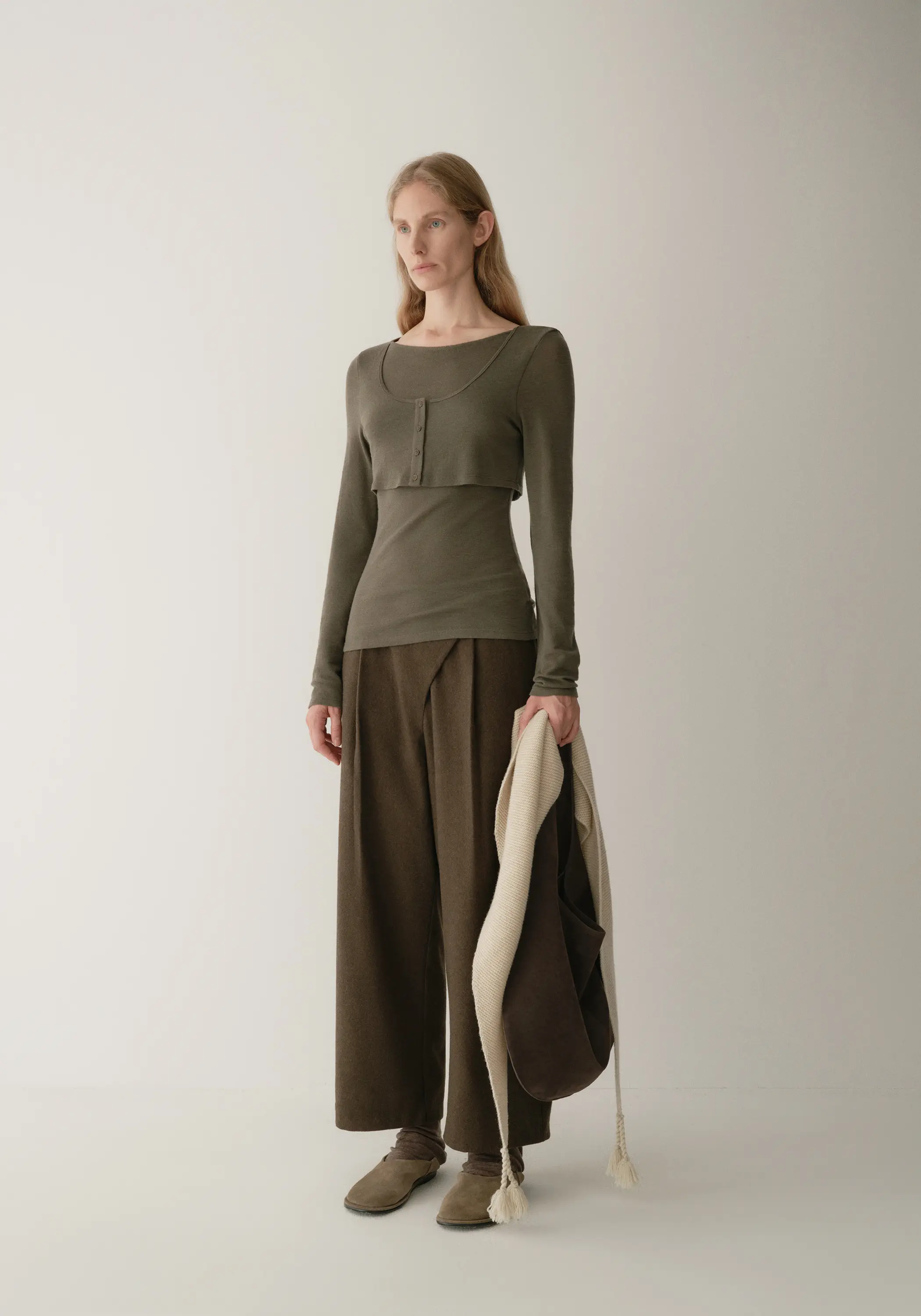 Merino wool layered-look T-shirt - Image 6