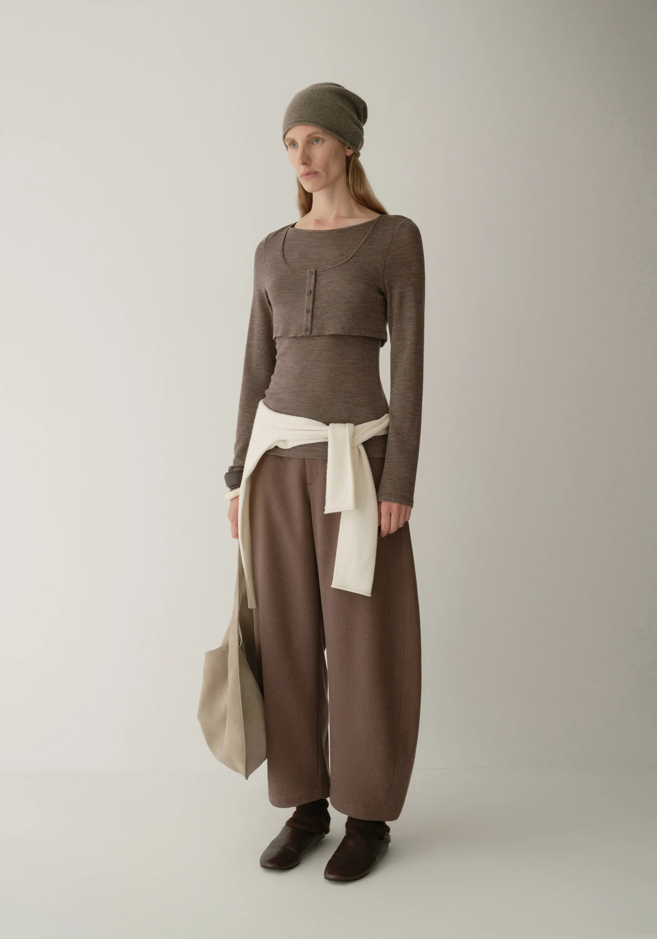 Merino wool layered-look T-shirt - Image 8