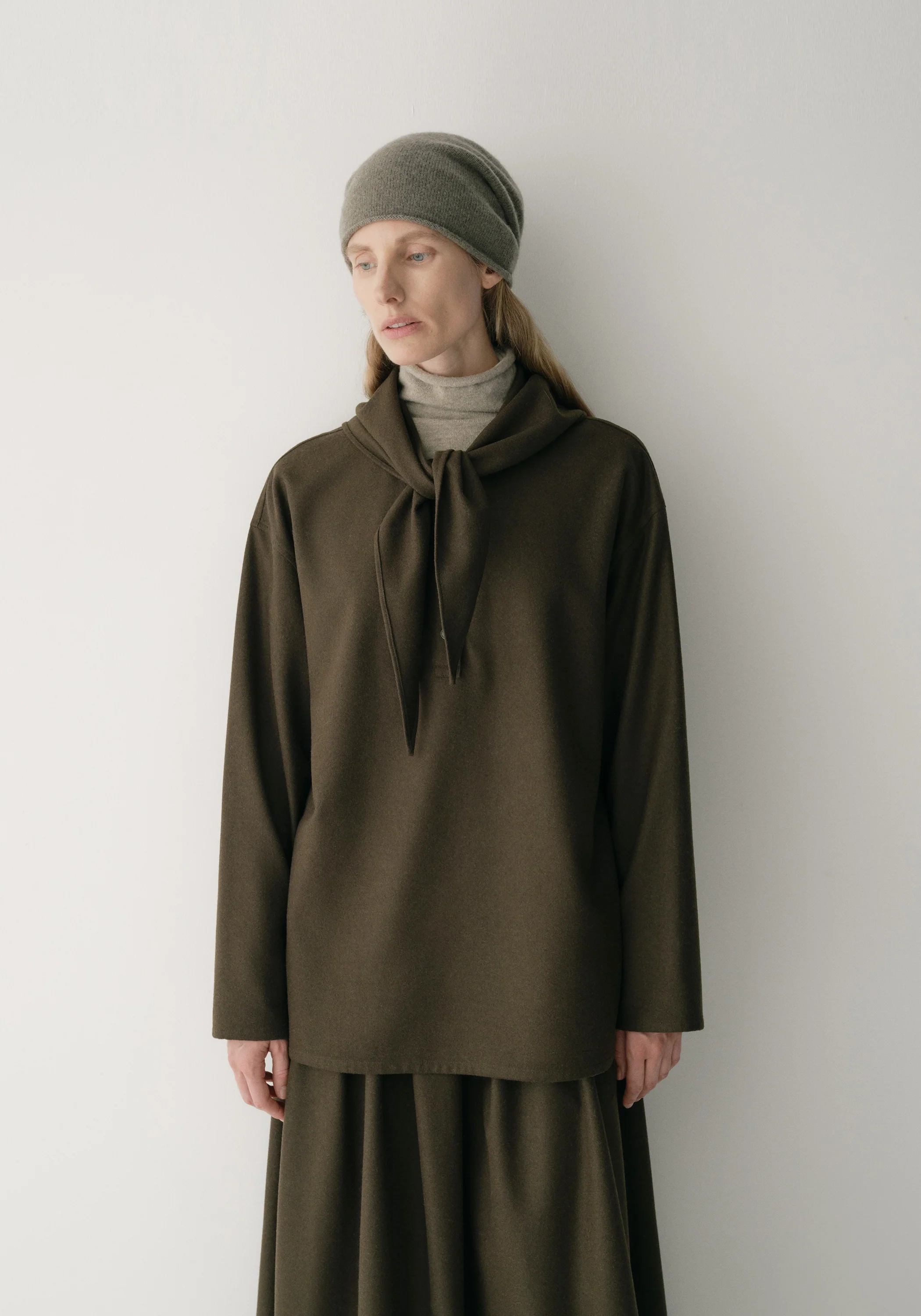 Scarf-tie Wool Top - Image 3