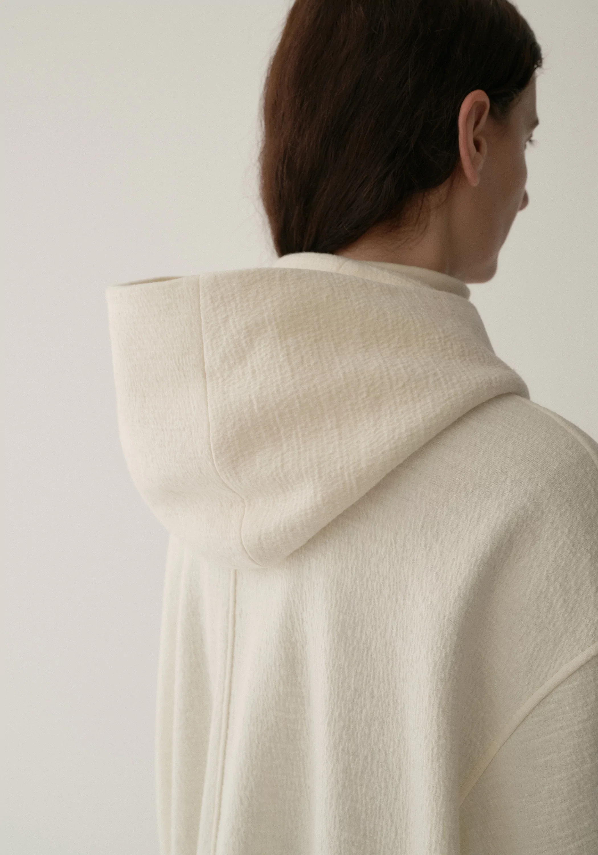 Curved Asymmetric Placket Hooded Sweatshirt - Image 13