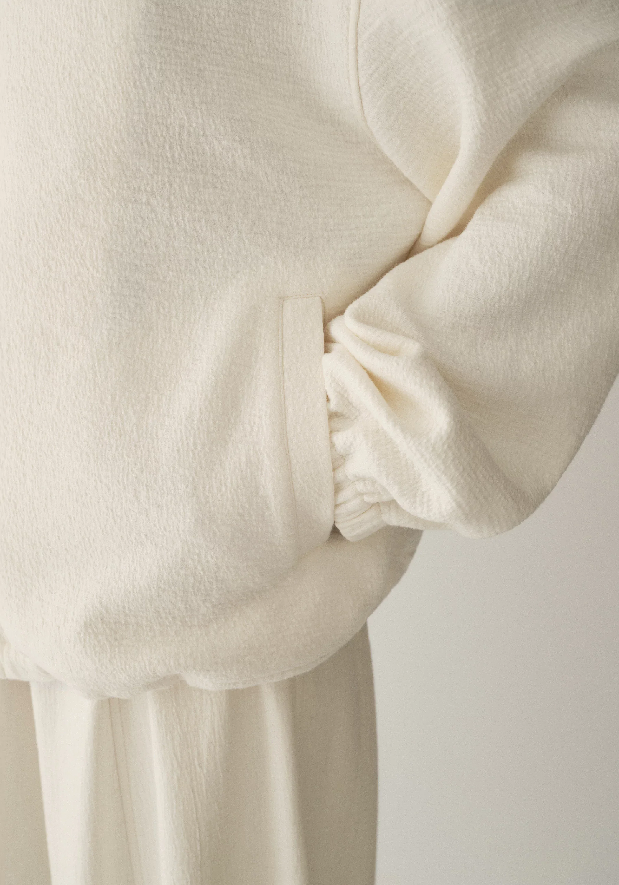 Curved Asymmetric Placket Hooded Sweatshirt - Image 16
