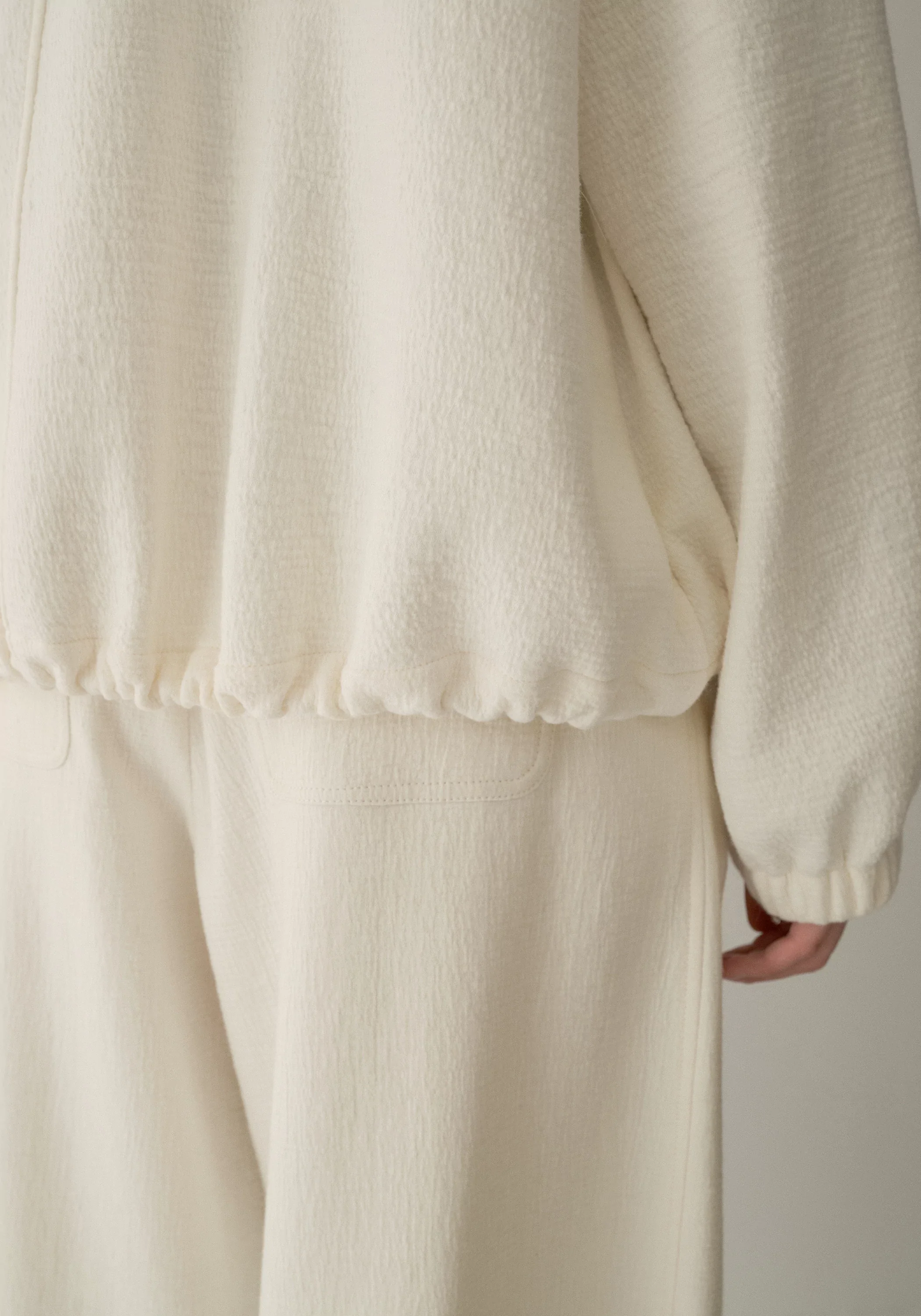 Curved Asymmetric Placket Hooded Sweatshirt - Image 17