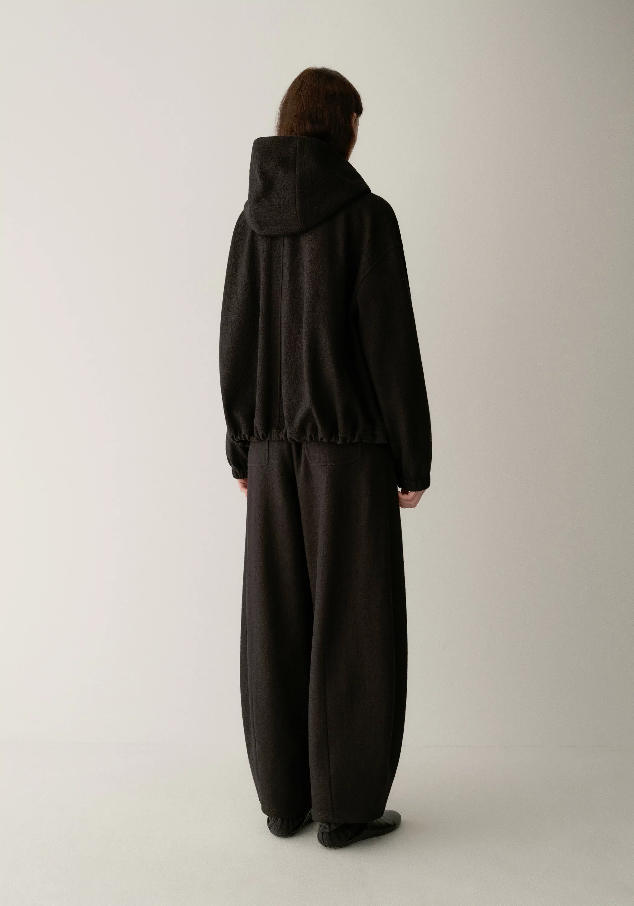 Curved Asymmetric Placket Hooded Sweatshirt - Image 6