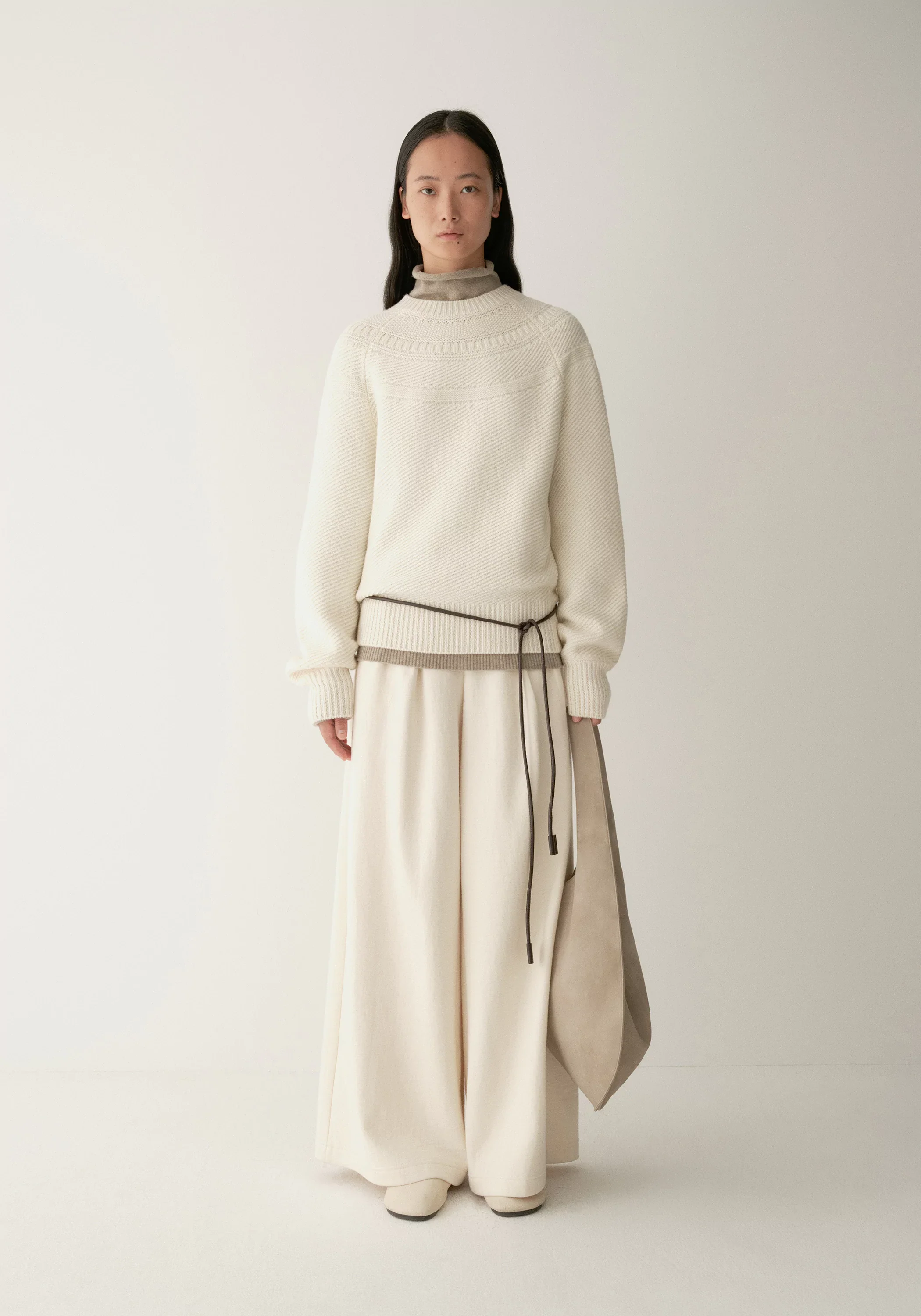 Merino Wool Crewneck Knit Top - Image 14