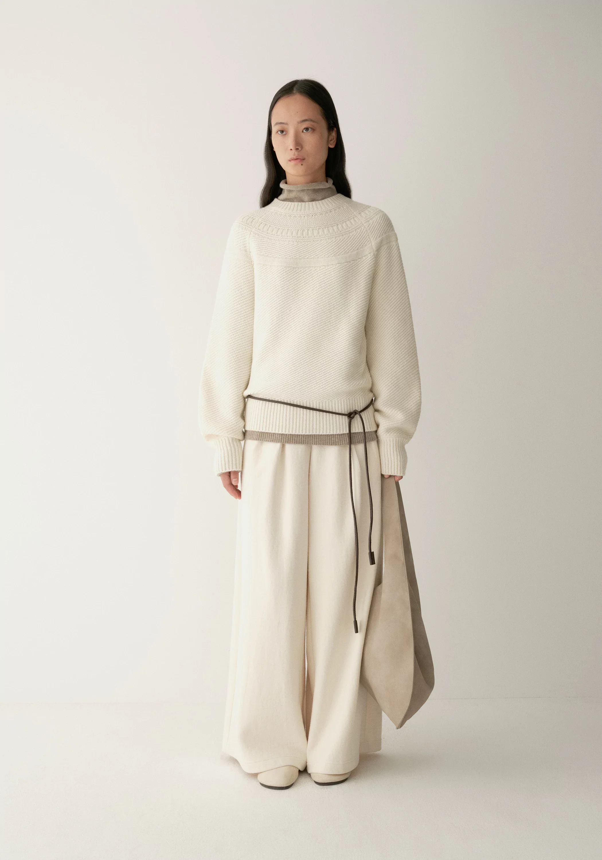 Merino Wool Crewneck Knit Top - Image 16