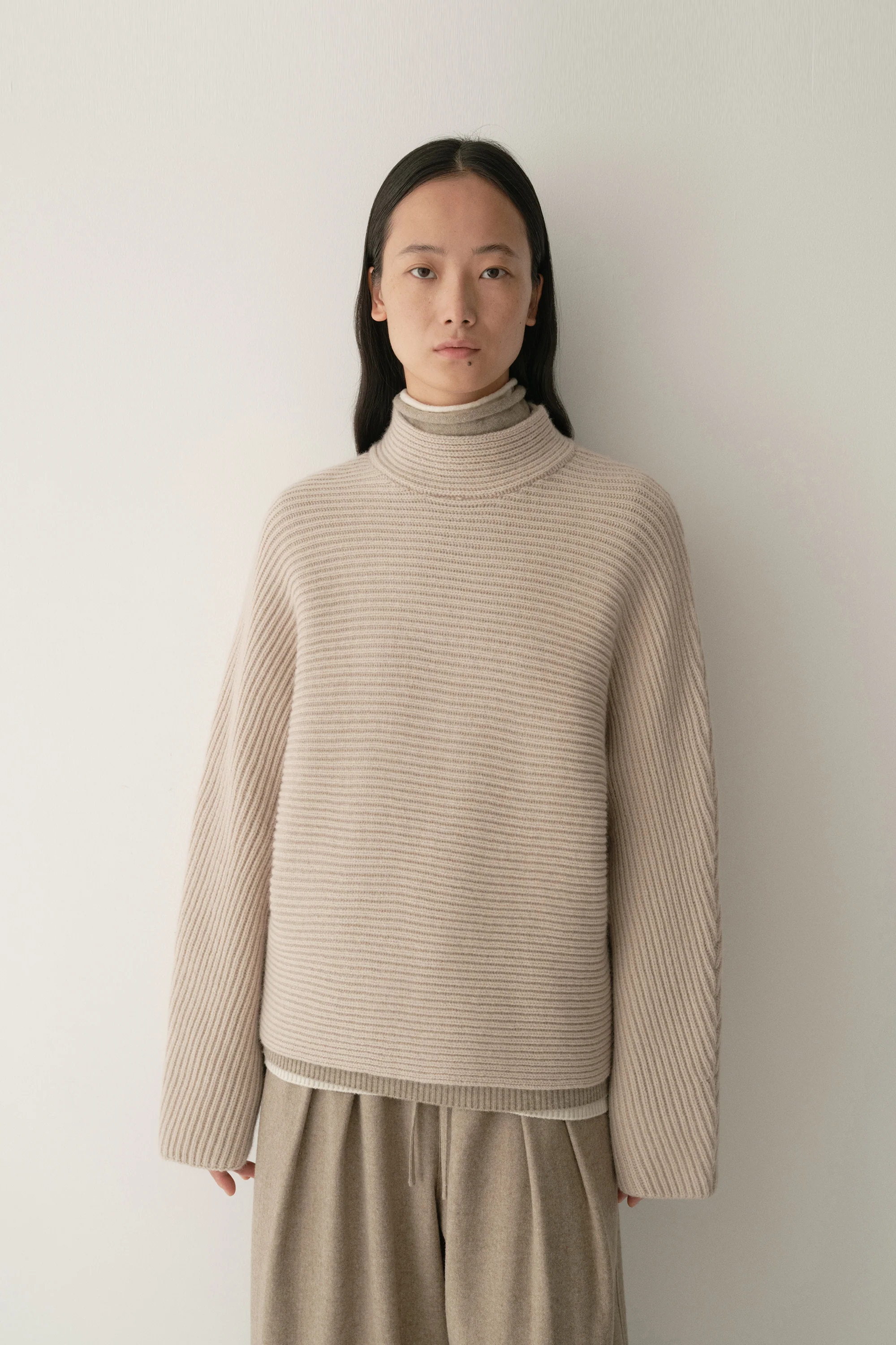 Meino Wool Ribbed Knit Top