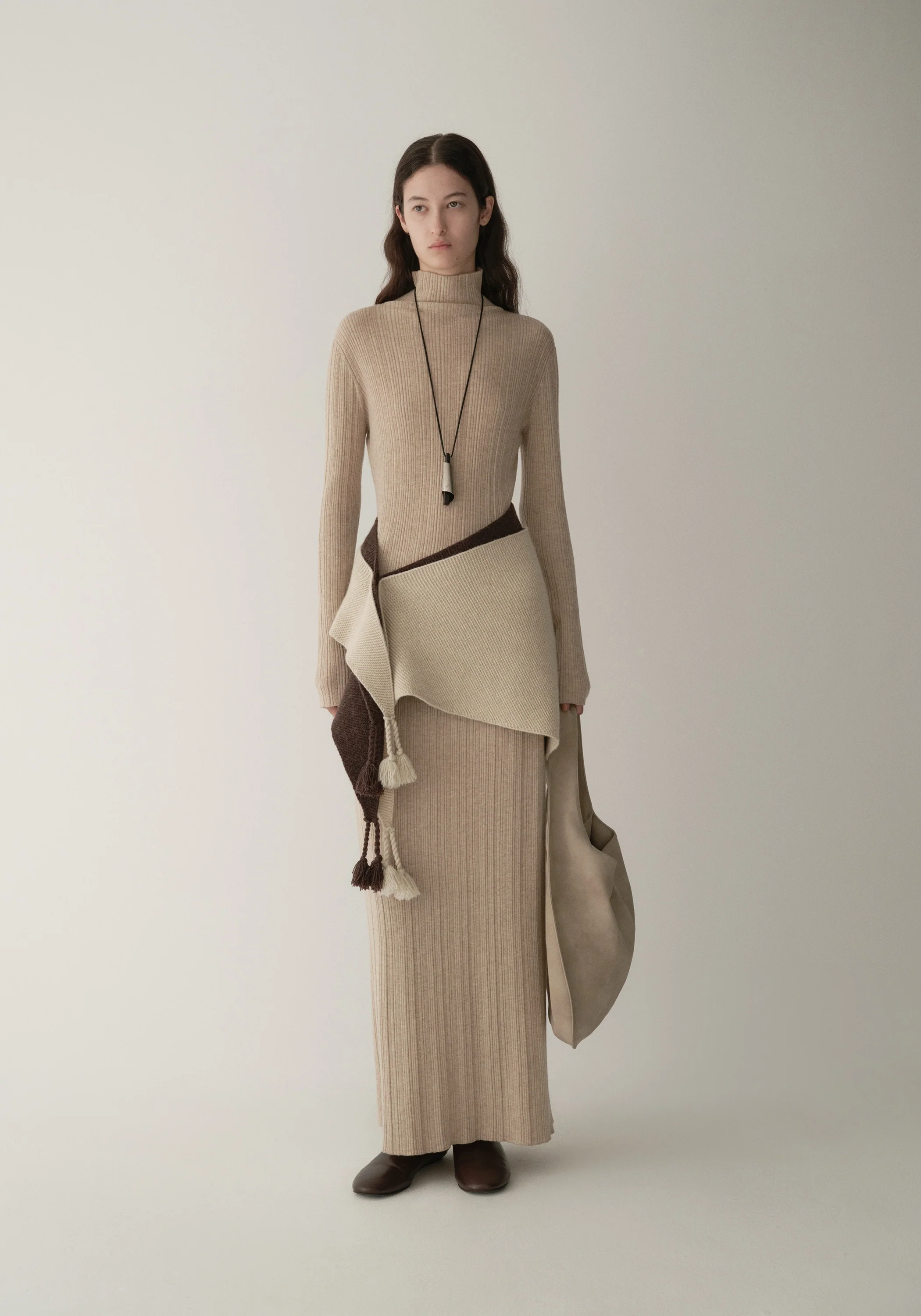 Merino Wool High-neck Striped Top - Image 14