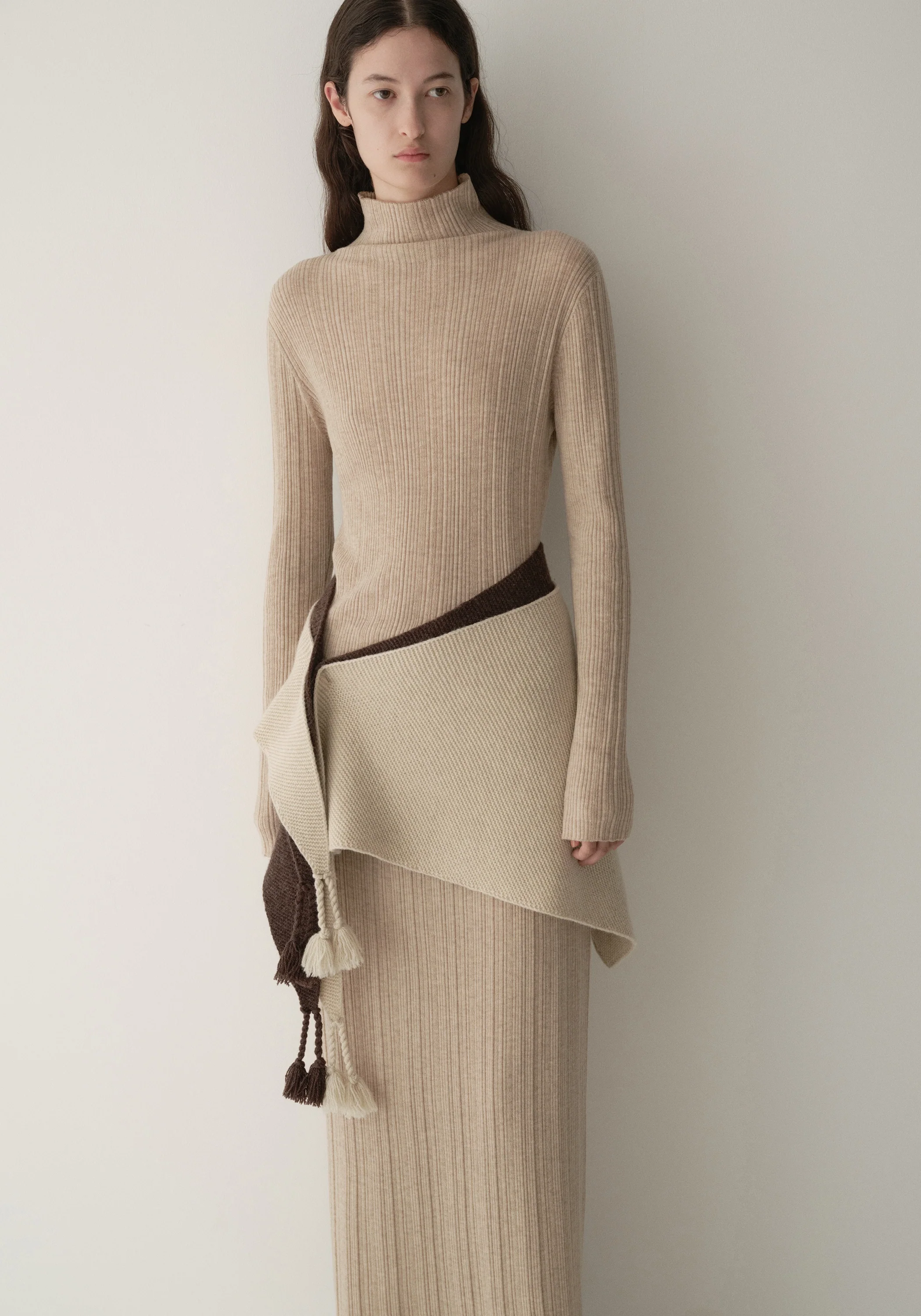Merino Wool High-neck Striped Top - Image 17
