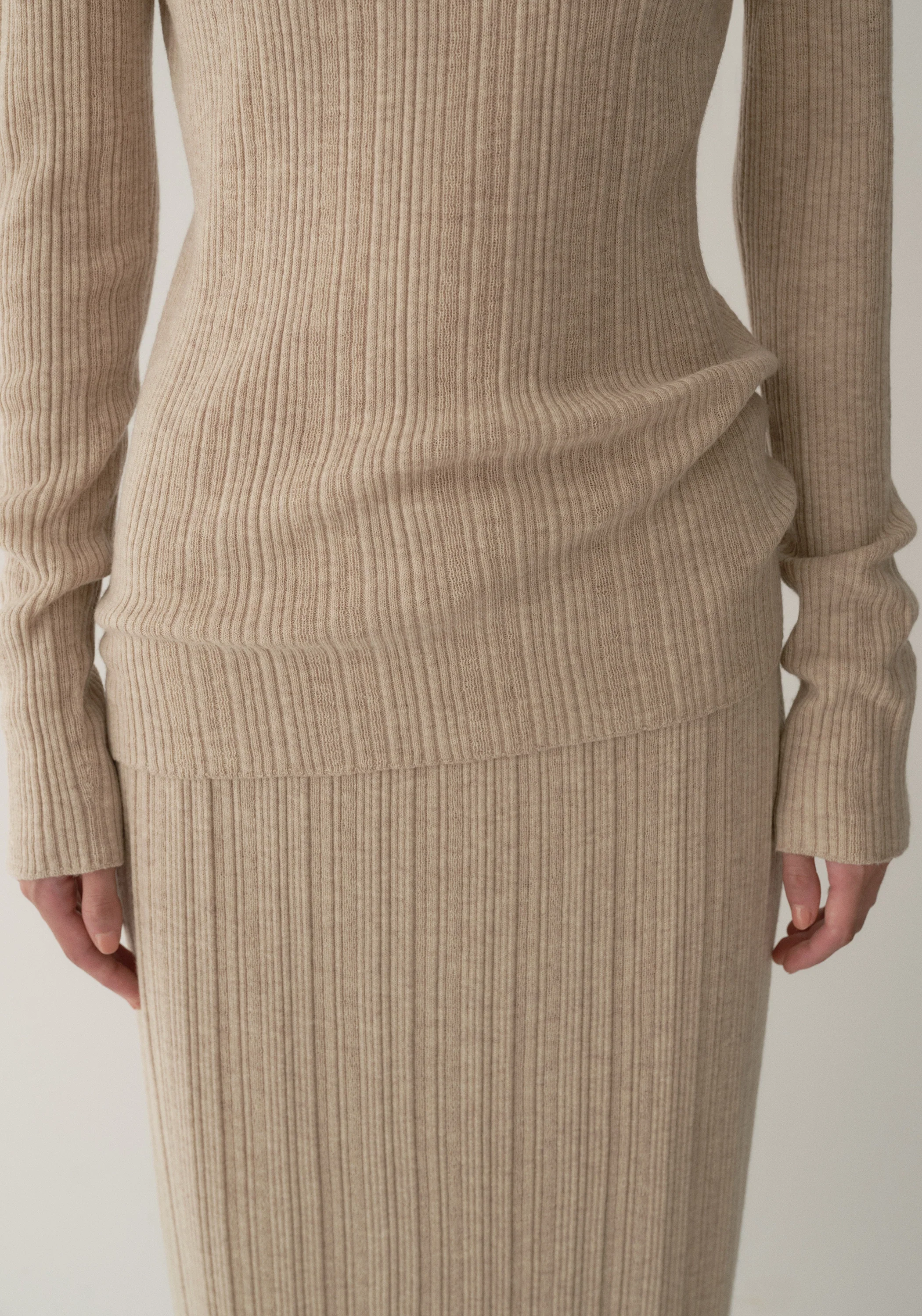 Merino Wool High-neck Striped Top - Image 19