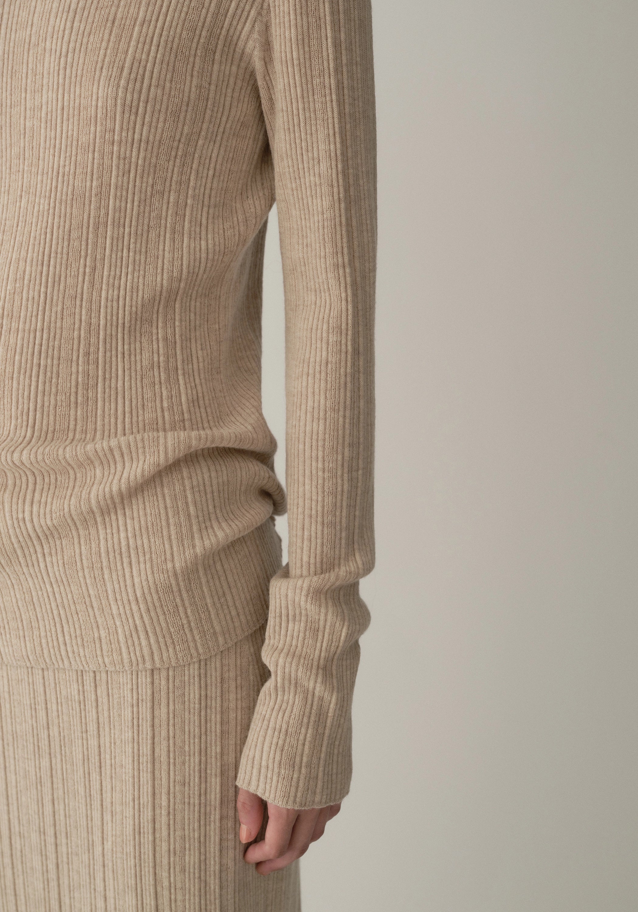 Merino Wool High-neck Striped Top - Image 20