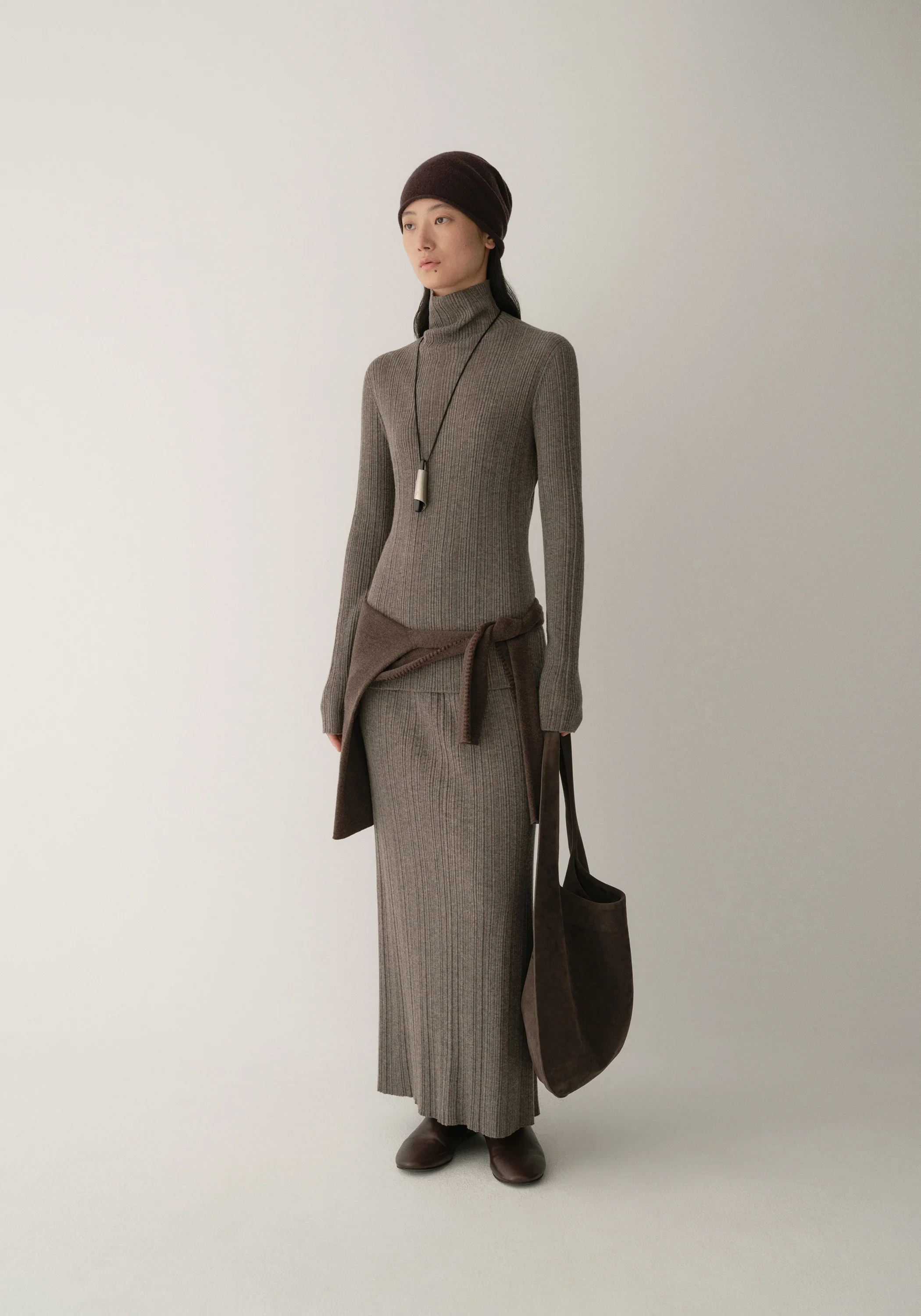 Merino Wool High-neck Striped Top - Image 4