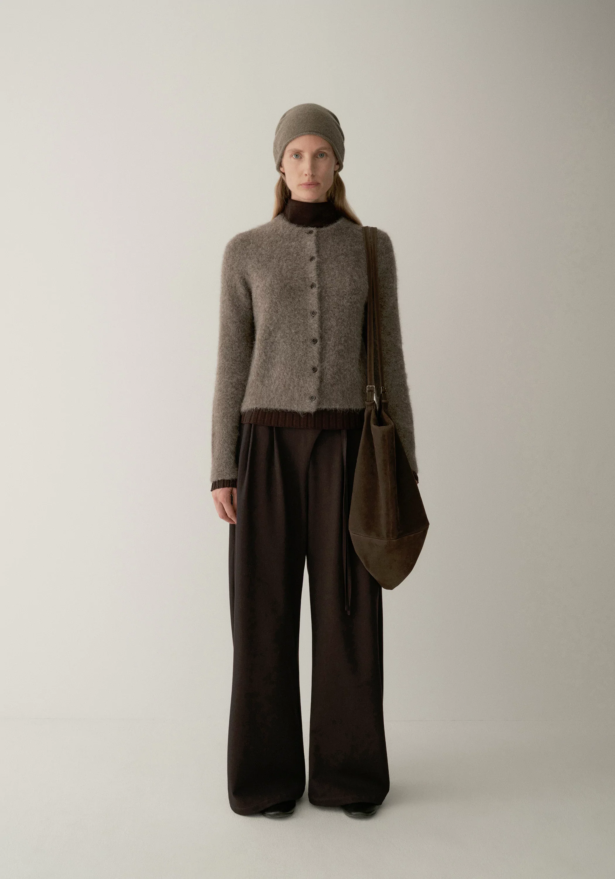 Yak-alpaca Crewneck Cardigan - Image 2