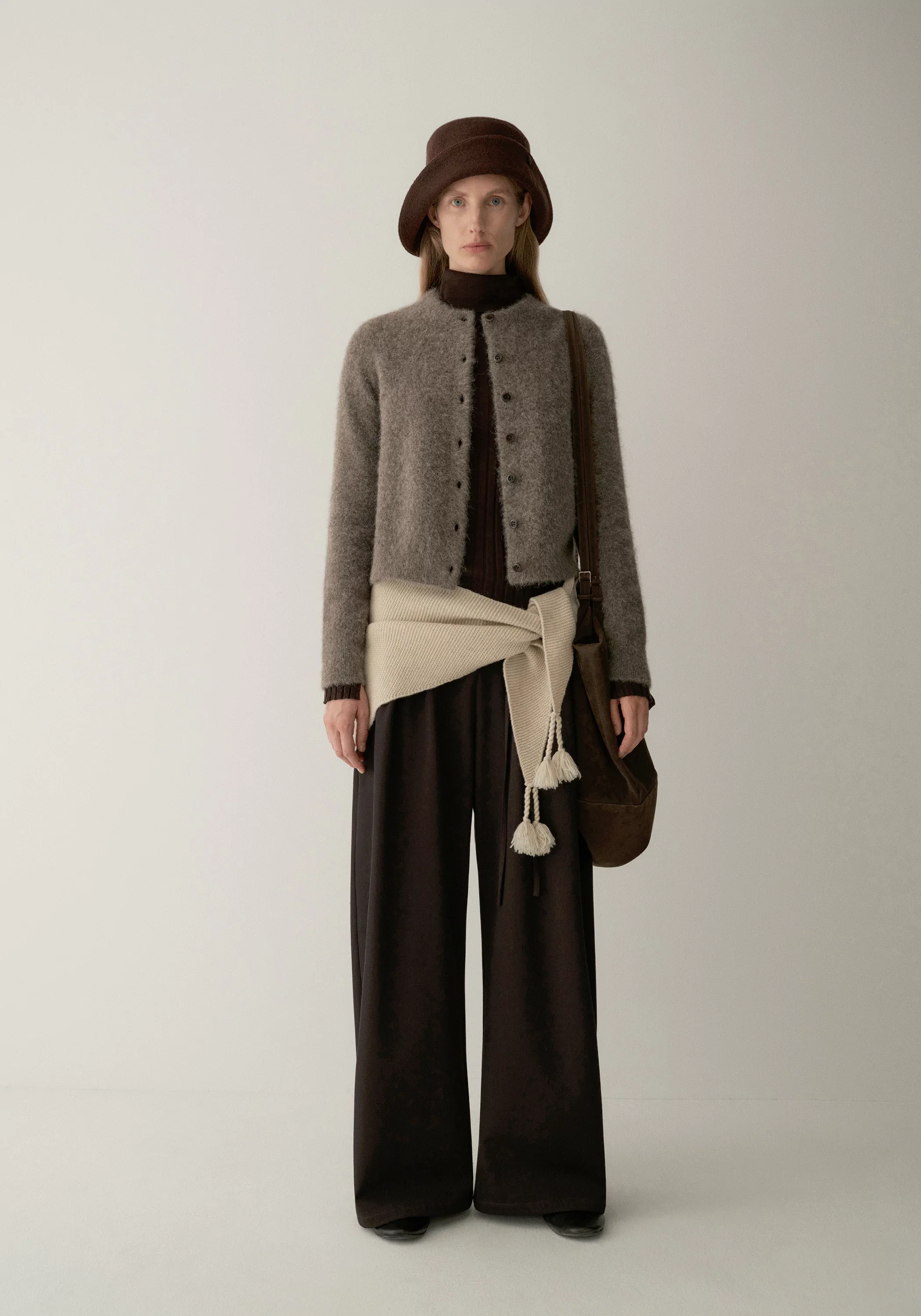 Yak-alpaca Crewneck Cardigan - Image 3