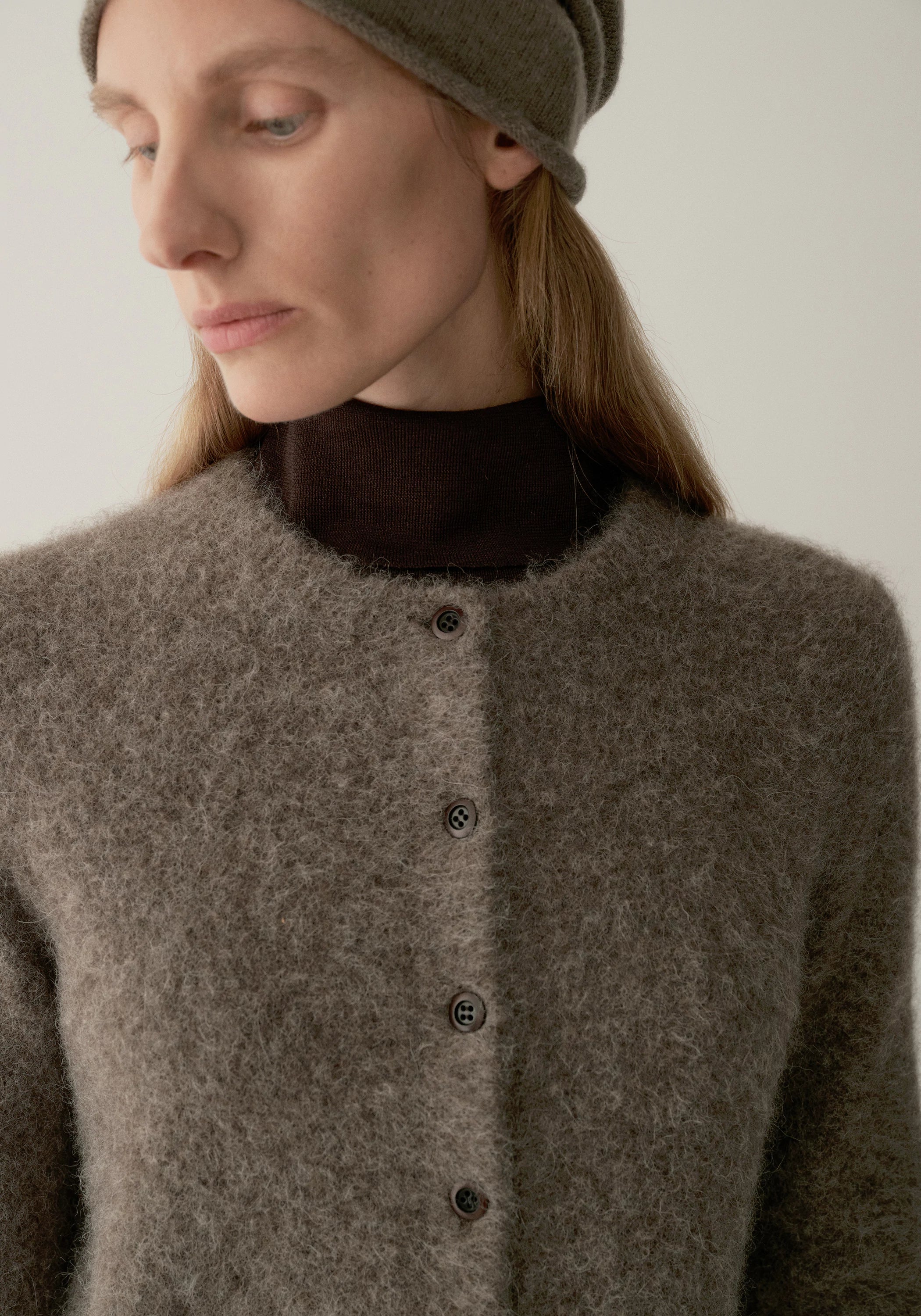 Yak-alpaca Crewneck Cardigan - Image 5