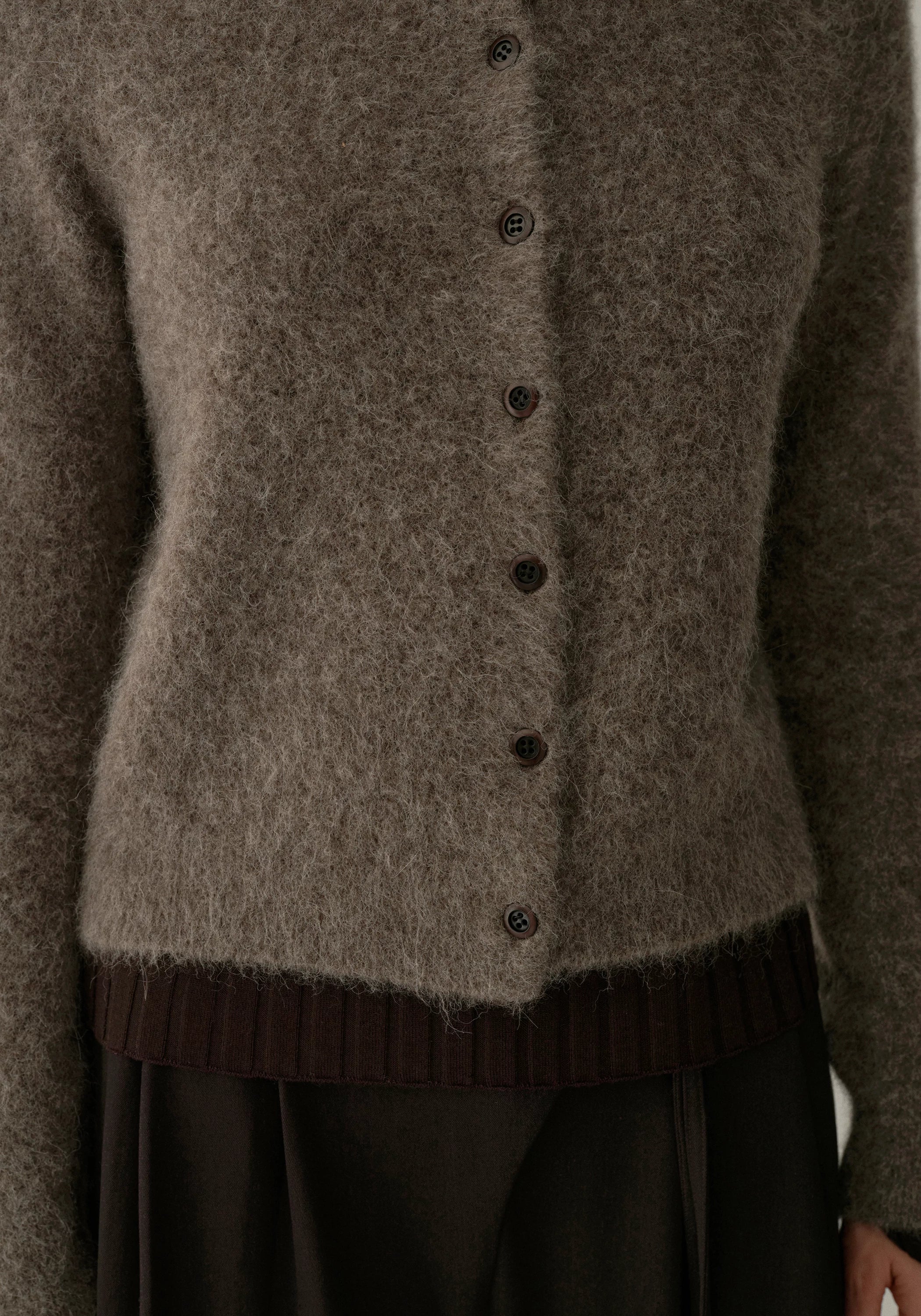 Yak-alpaca Crewneck Cardigan - Image 6