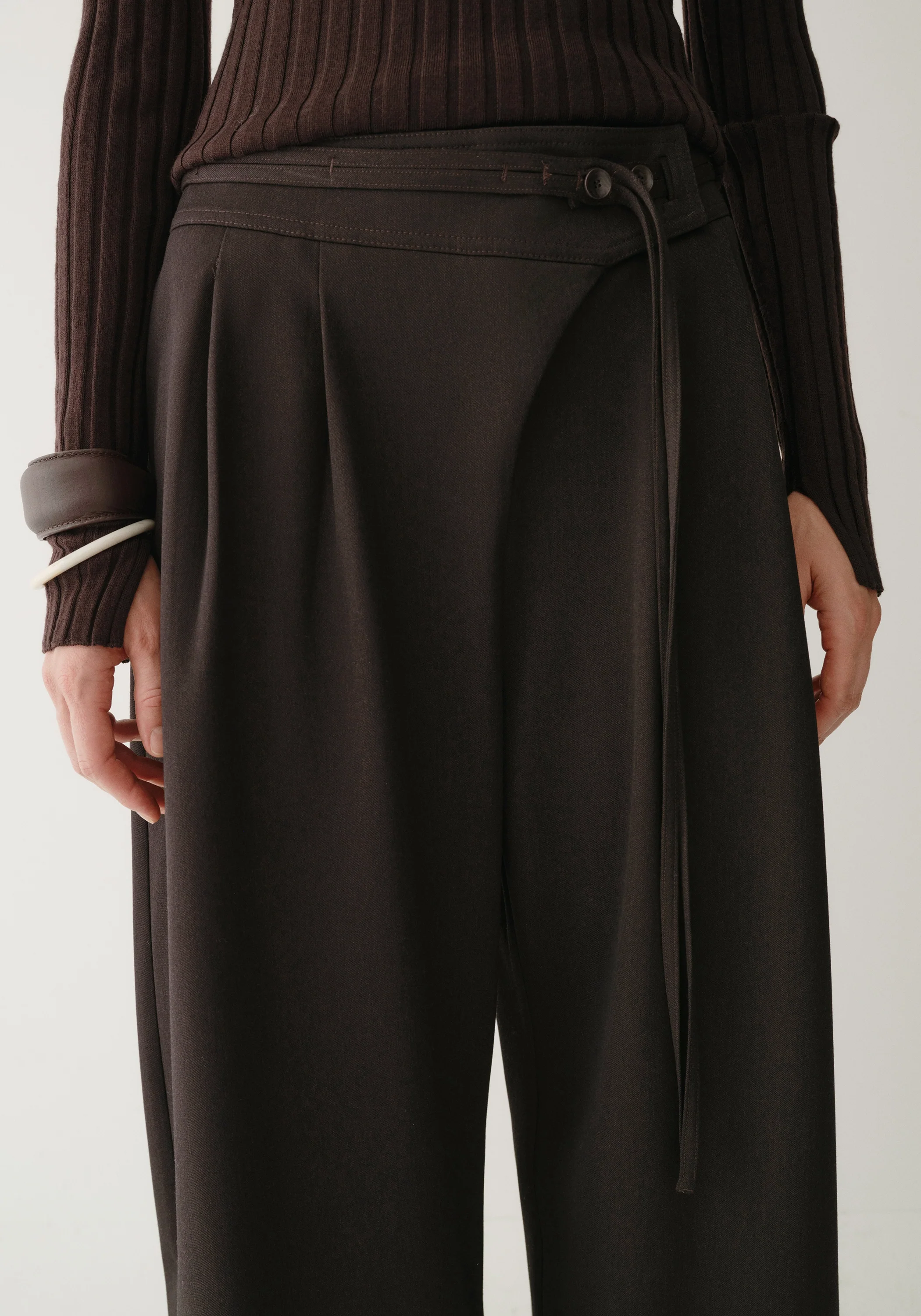 Asymmetric Wide-leg Pants - Image 10