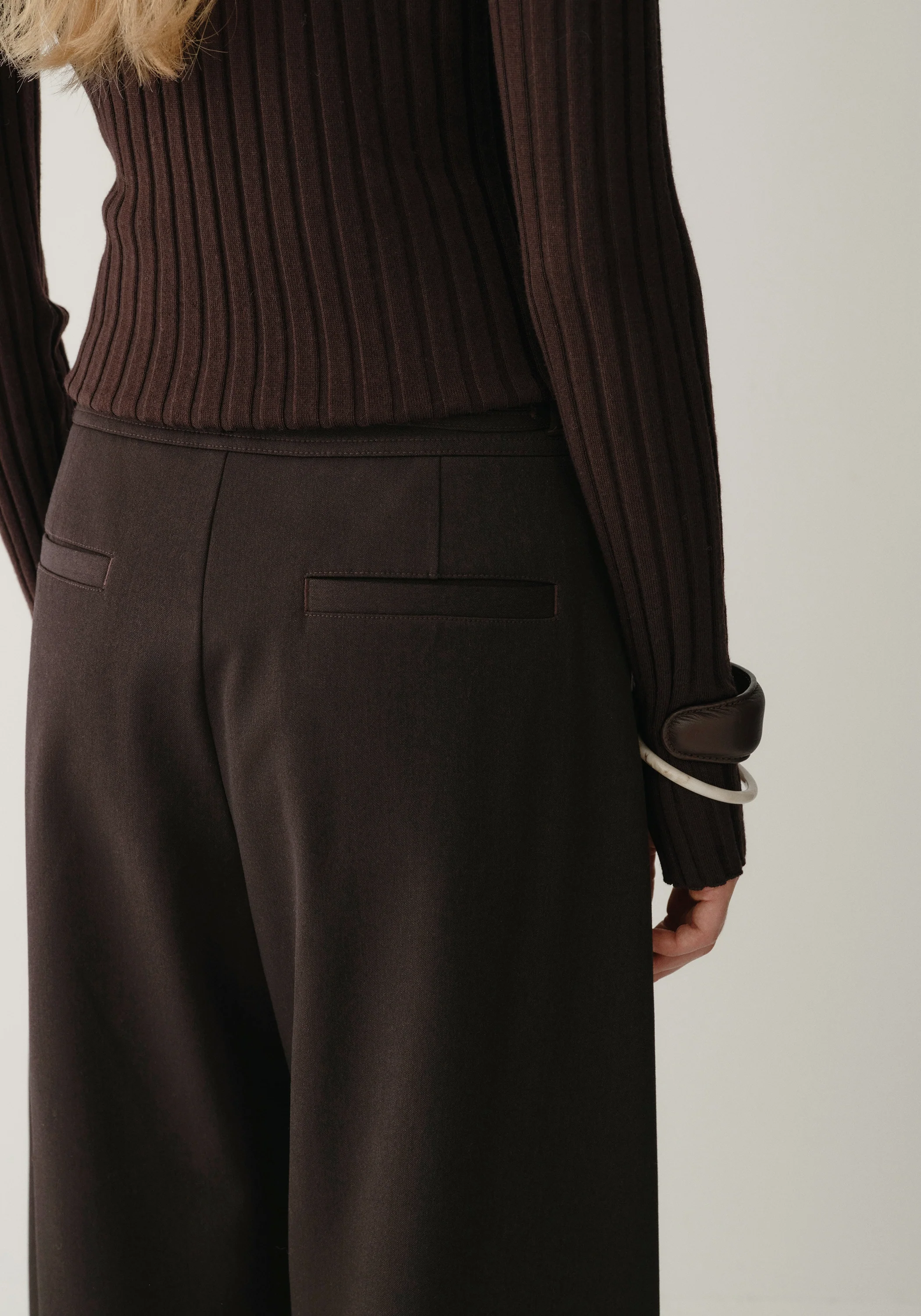 Asymmetric Wide-leg Pants - Image 11