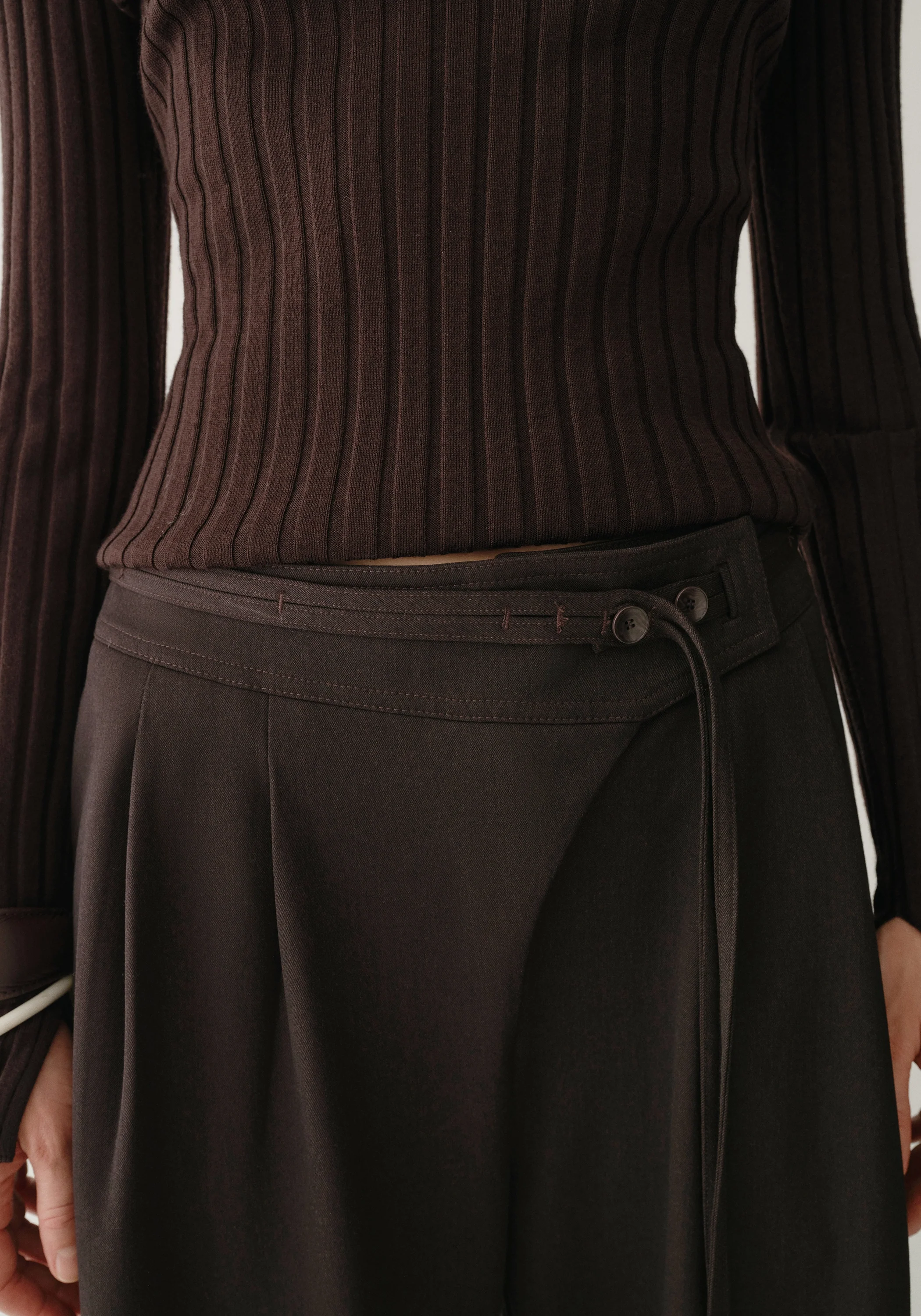 Asymmetric Wide-leg Pants - Image 12
