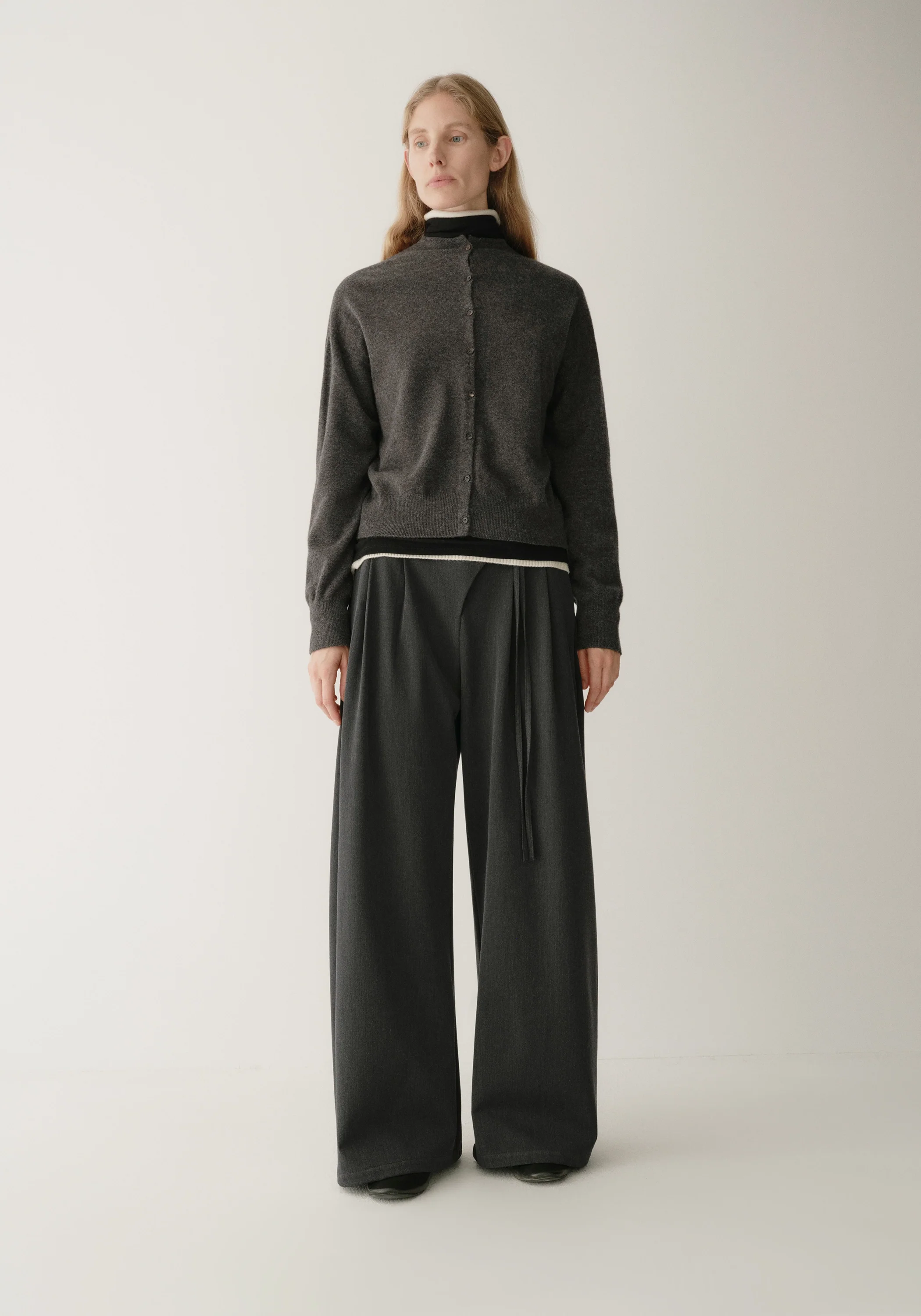 Asymmetric Wide-leg Pants - Image 15