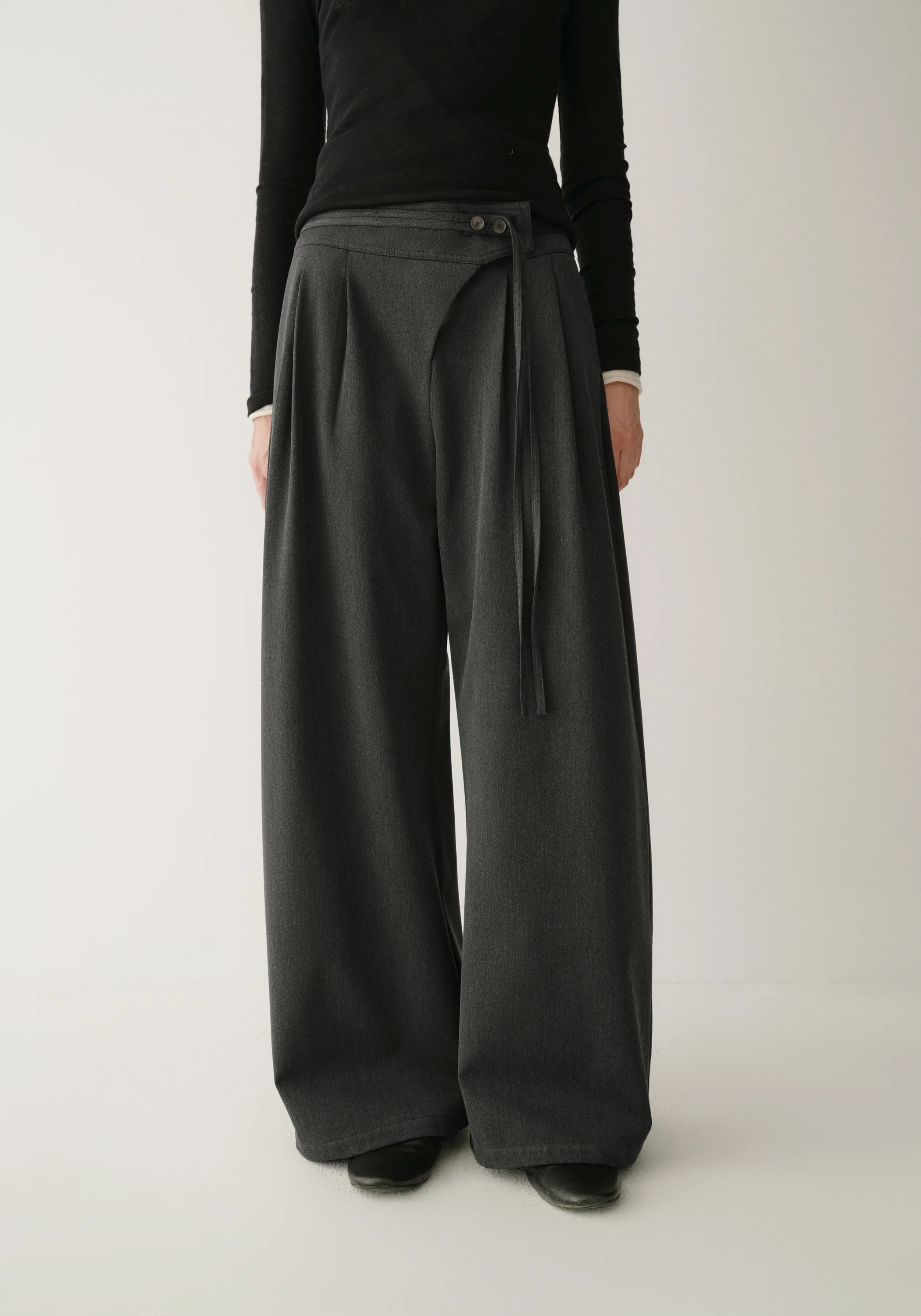 Asymmetric Wide-leg Pants - Image 16