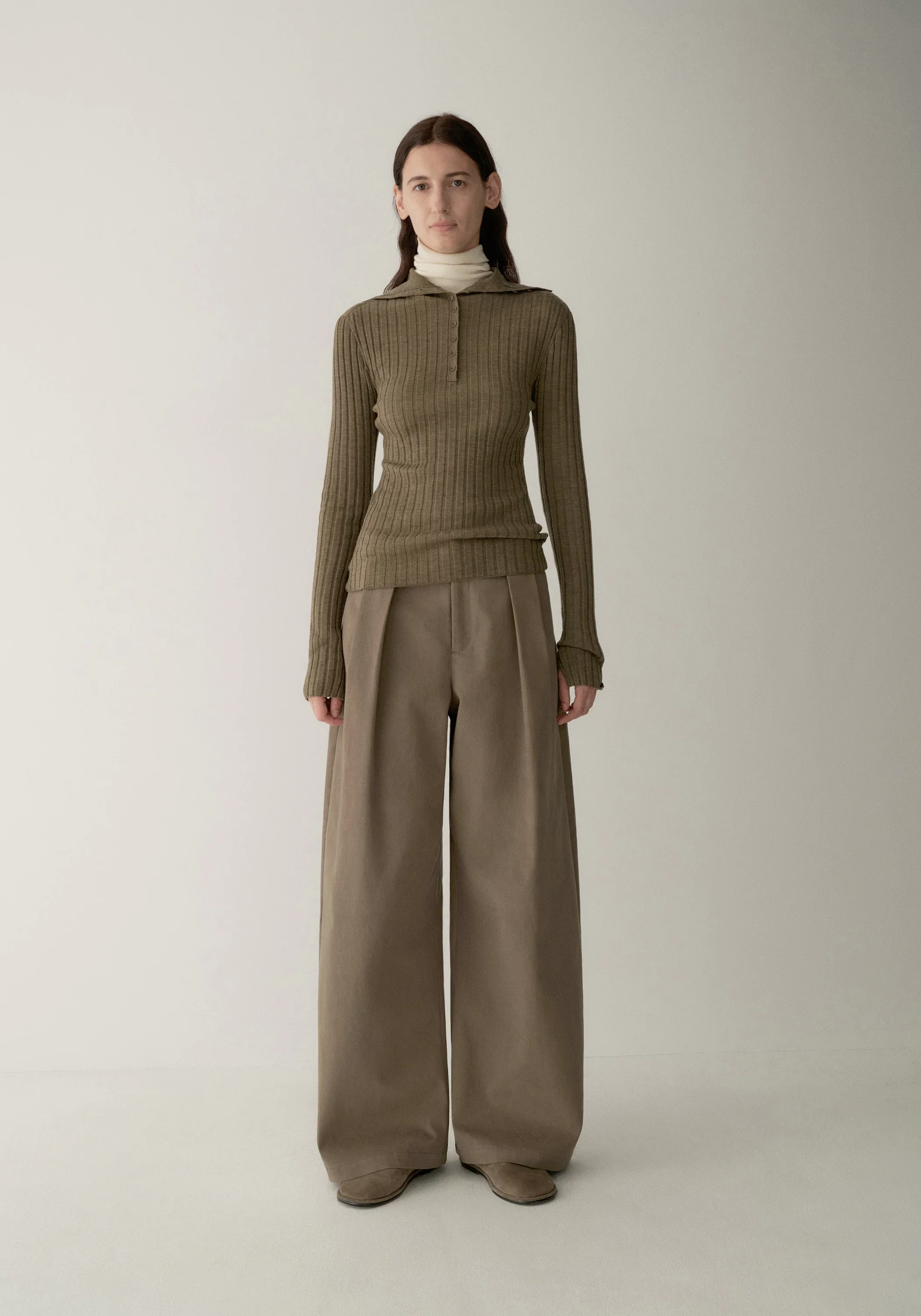 Brushed Wide-Leg Pants - Image 2