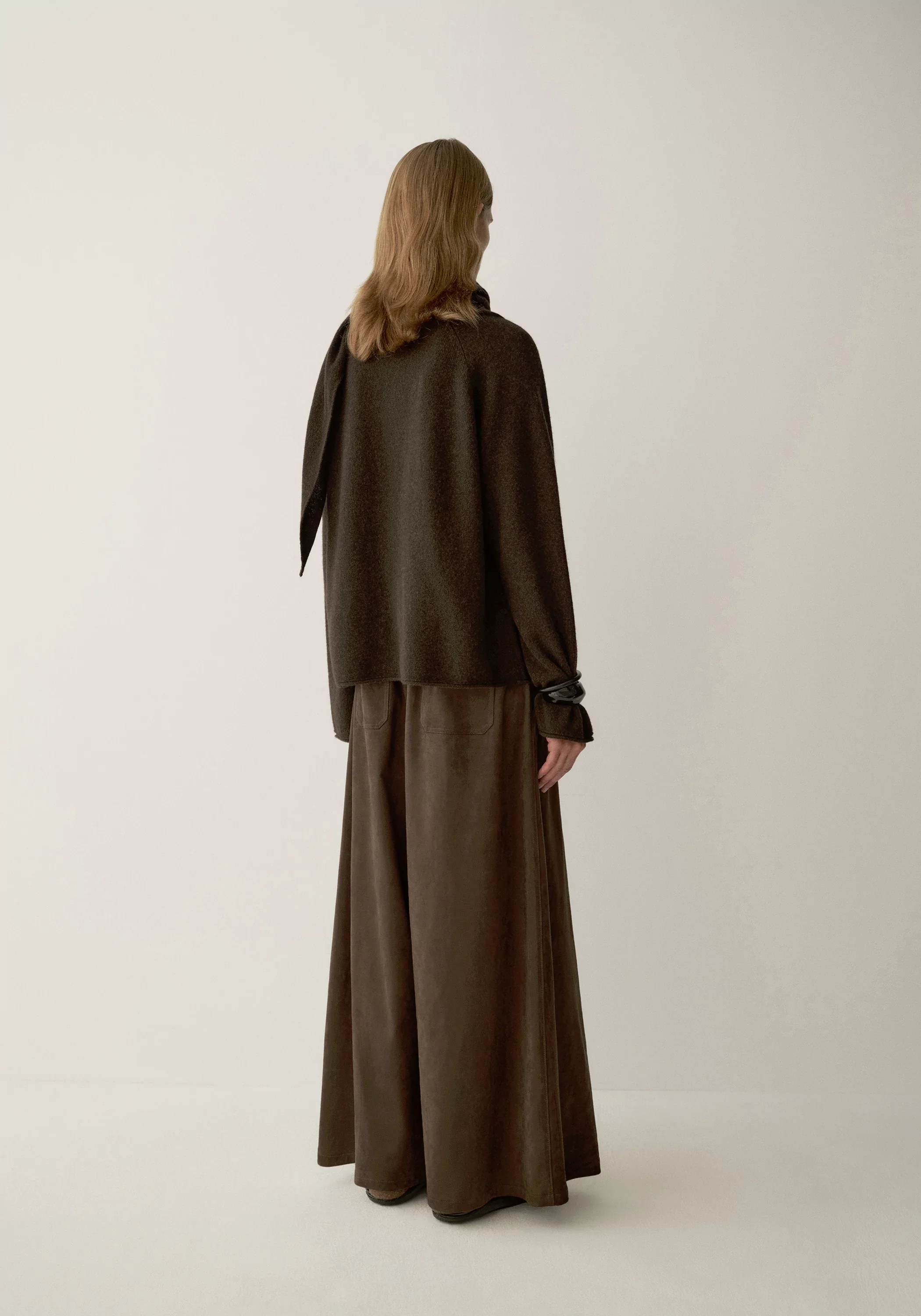 Suede-effect Double-Pleat Pants - Image 5