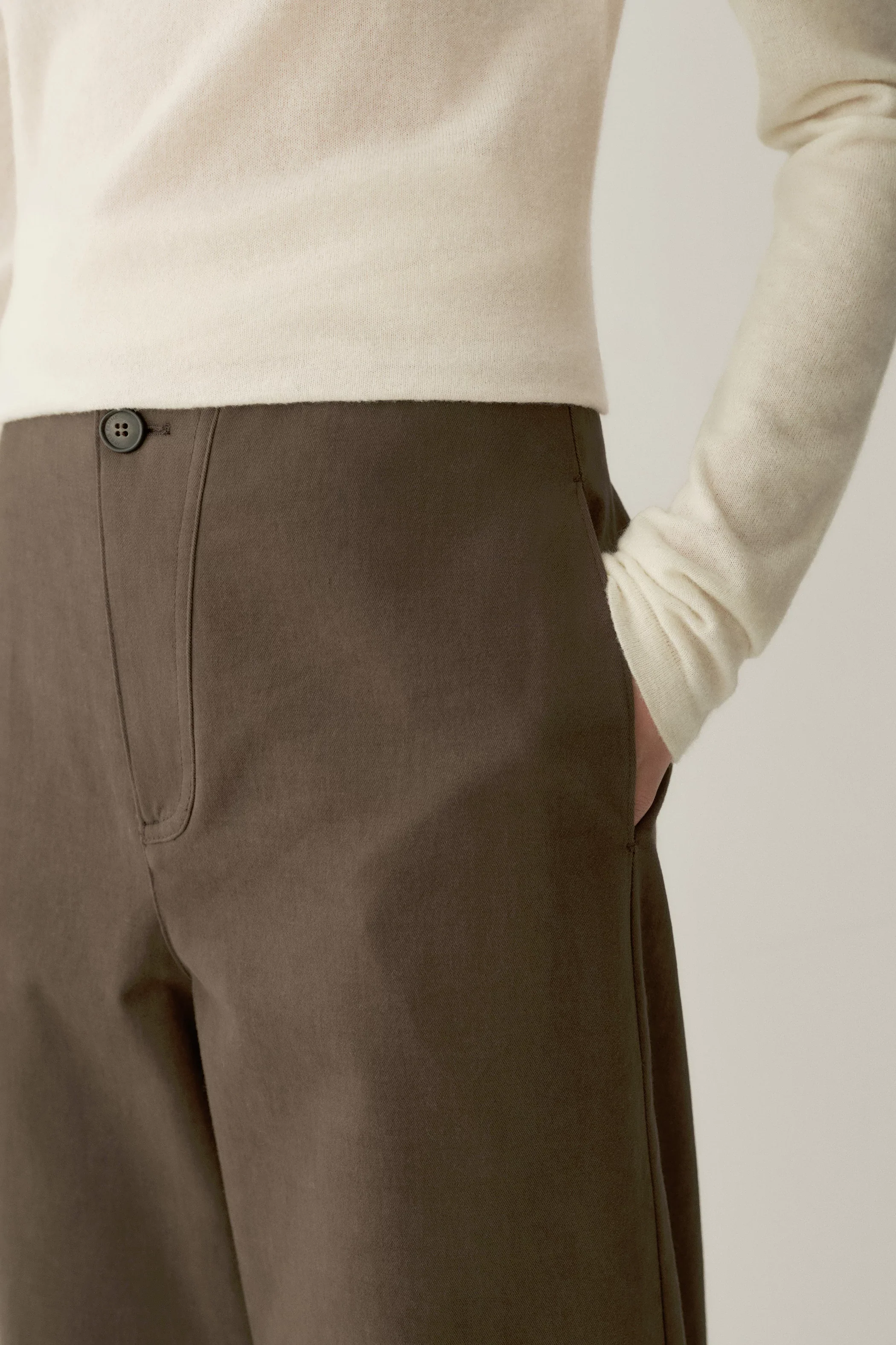 Brushed Split-placket Pants - Image 7
